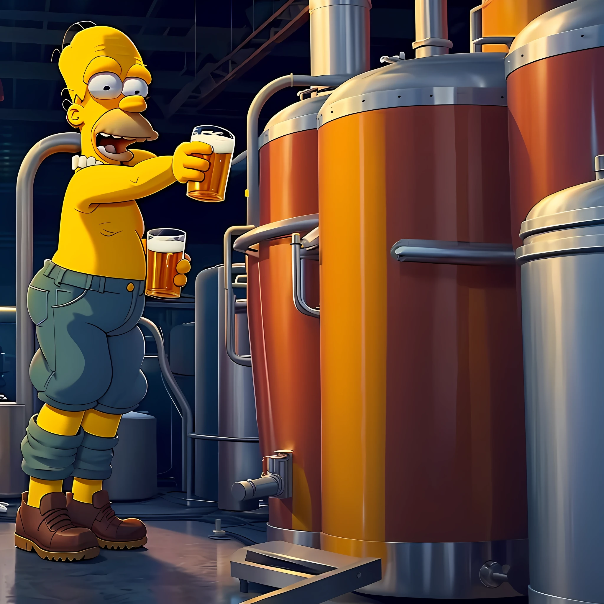 Simpson drinking beer ultra hd realistic cinematic professional