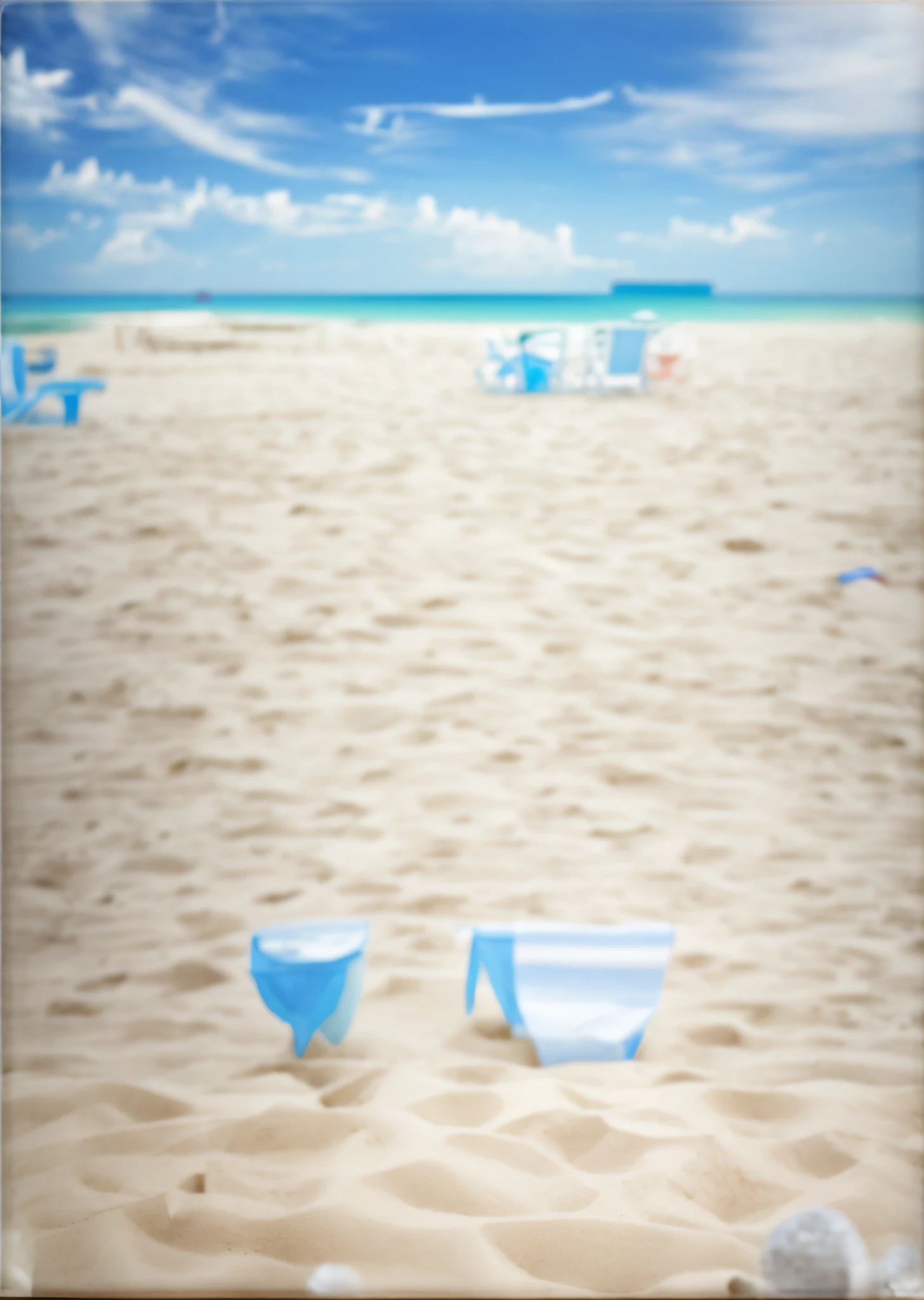 there is a blurry photo of a beach with a blue sky, beach sand background, beach background, sand and sea, deserted sand, sandy beach, mediterranean beach background, sand particles, dust and sand in the air, beautiful background, white sandy beach, sand mists, laying on sand, on the sand, white sand, white sand beach, sand sea