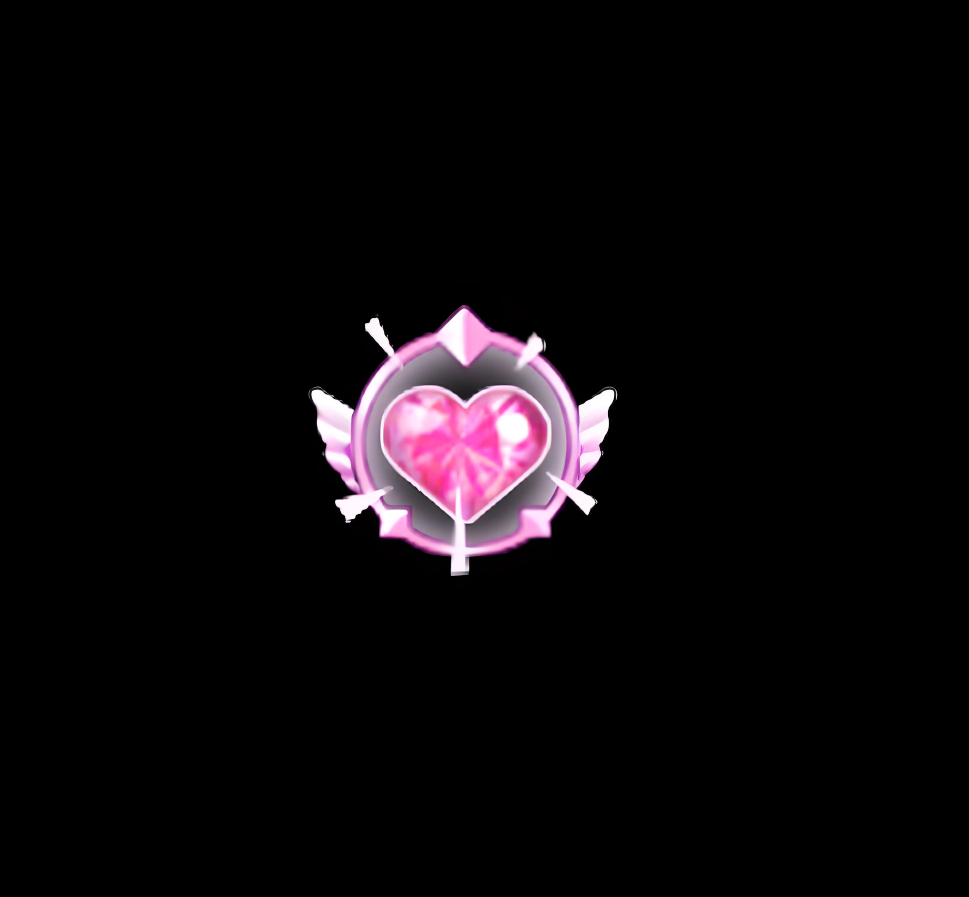 a close up of a heart with arrows and a pink heart, heartstone, shining pink armor, neon heart reactor, magic heart, heart emblem on chest, crown of (pink lasers), ability image, pink iconic character, league of legends inventory item, heartstone original art style, character icon, cutie mark, 🎀 🧟 🍓 🧚, shiny!!