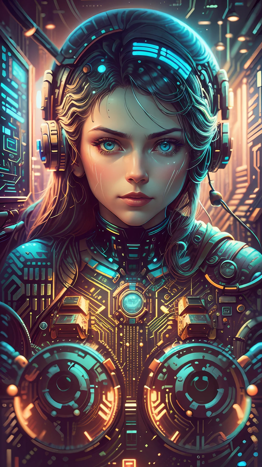 A retrofuturism scene of an arcade wired mess on computer, mechanical delay, wiring components, ultrago austin metal wiring, iris van Buren, Karol Bak, Kiichi Obituary by Beksinski, david falls fanart machine --auto --s2