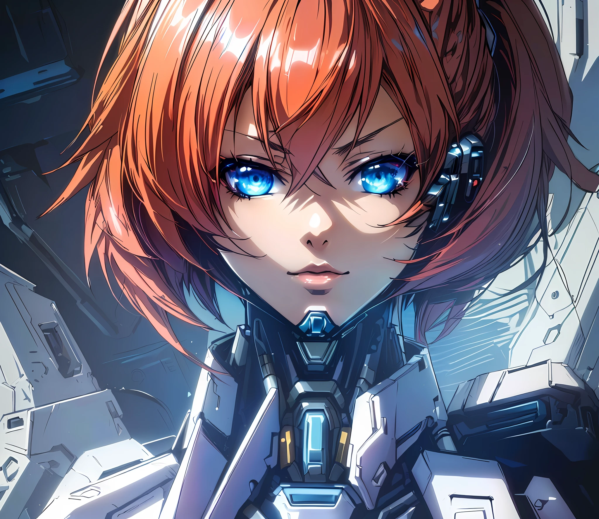 Red Hair and Blue Eyes, Digital Cyberpunk Anime Art, Advanced Digital Anime Art", Perfect Anime Cyborg Woman, Portrait Anime Space Trainee Girl, Cyberpunk Anime Girl Mecha, Anime Cyborg, Cute Cyborg Girl, Digital Cyberpunk - Anime Art, Detailed Digital Anime Art, Advanced Digital Anime Art, Digital Anime Art, Beautiful Girl Cyborg, Perfect Robot Girl, (Extreme Detail, Top Picture Quality, 8K Art, Masterpiece, Ultra Detail, Extreme Clarity)