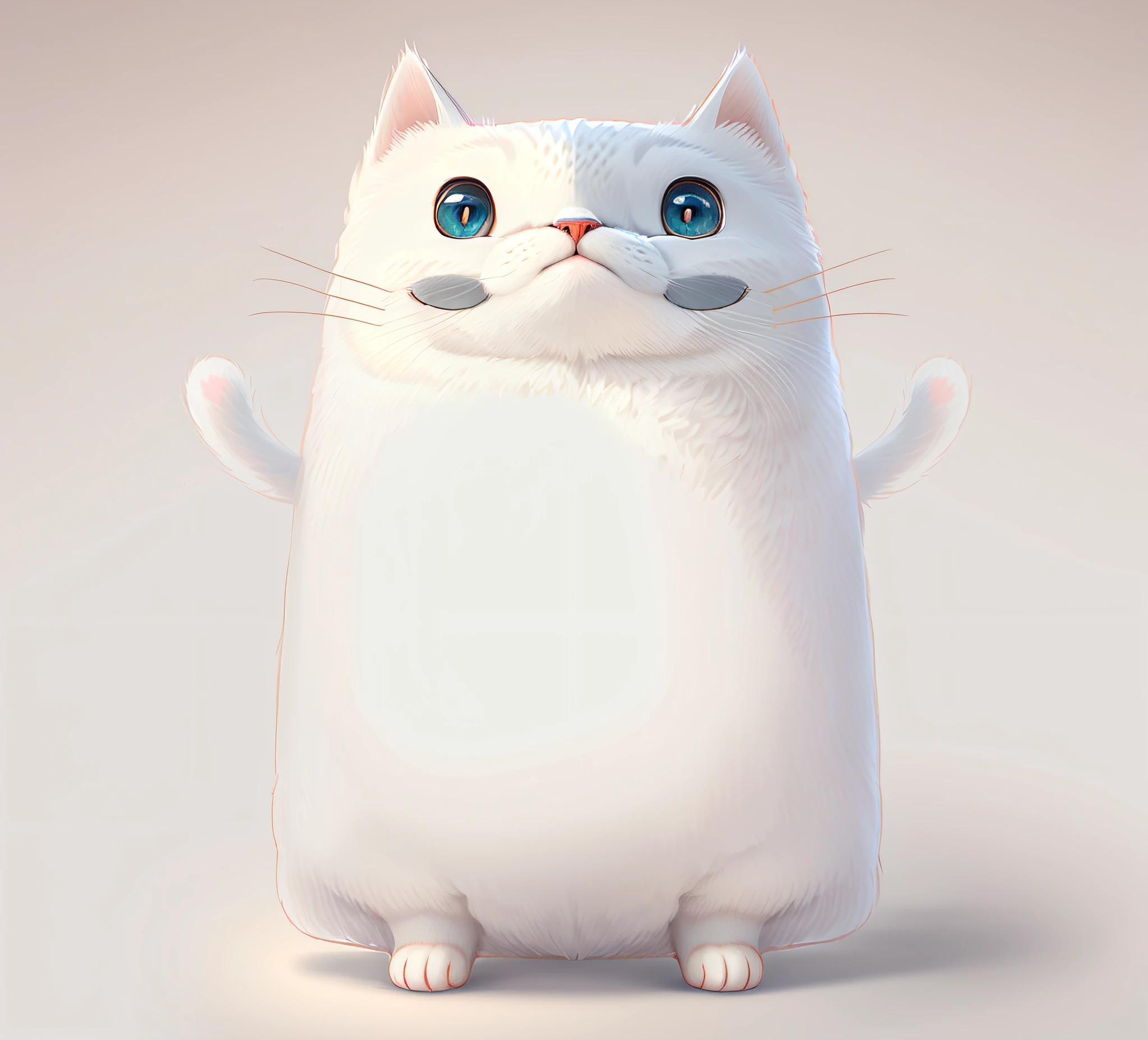 cat, cbzbb, detailed, detailed eyes, 3d modeling rendering, white cat, humble body, wise eyes, white no background, 4k quality, no stroke, detail, detail