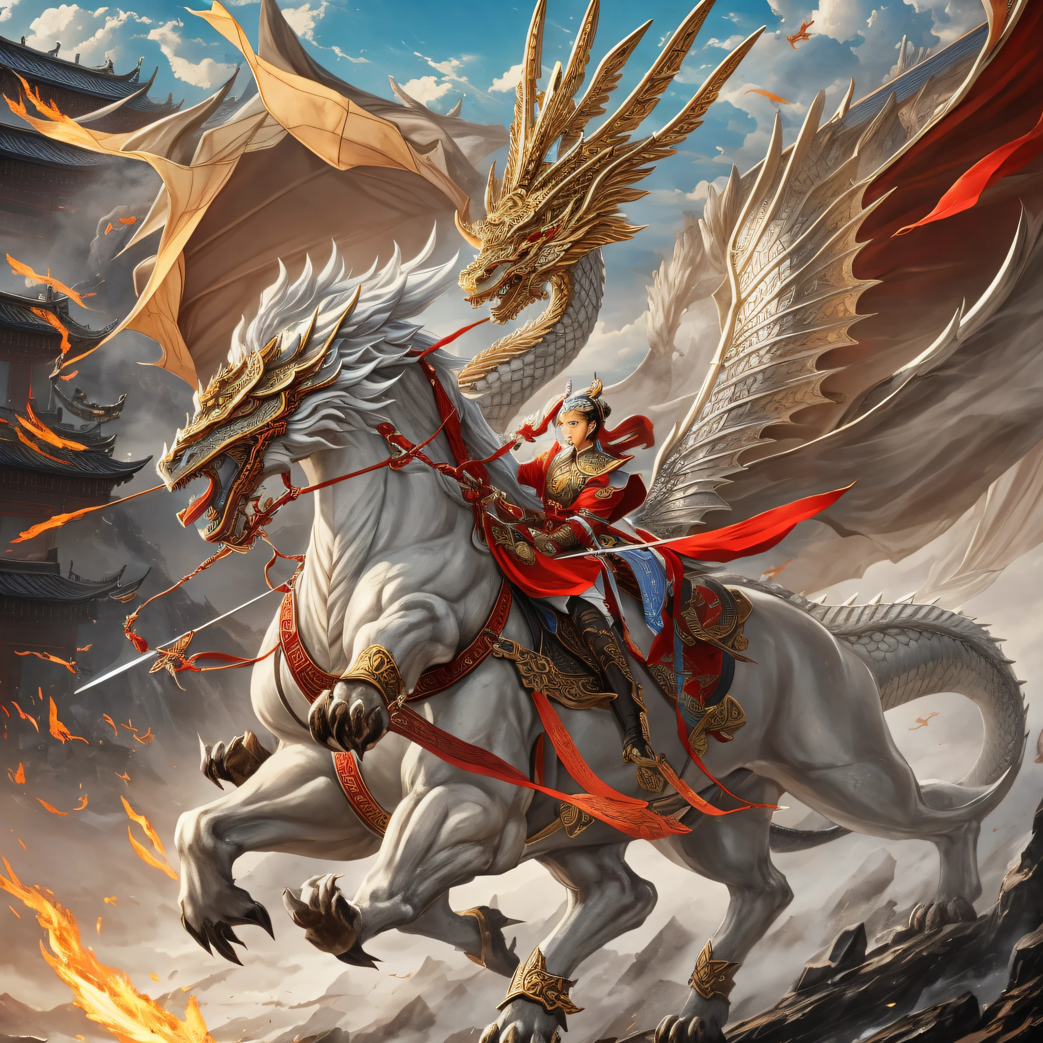 Lü Bu rode the divine dragon and flew in the sky --auto --s2