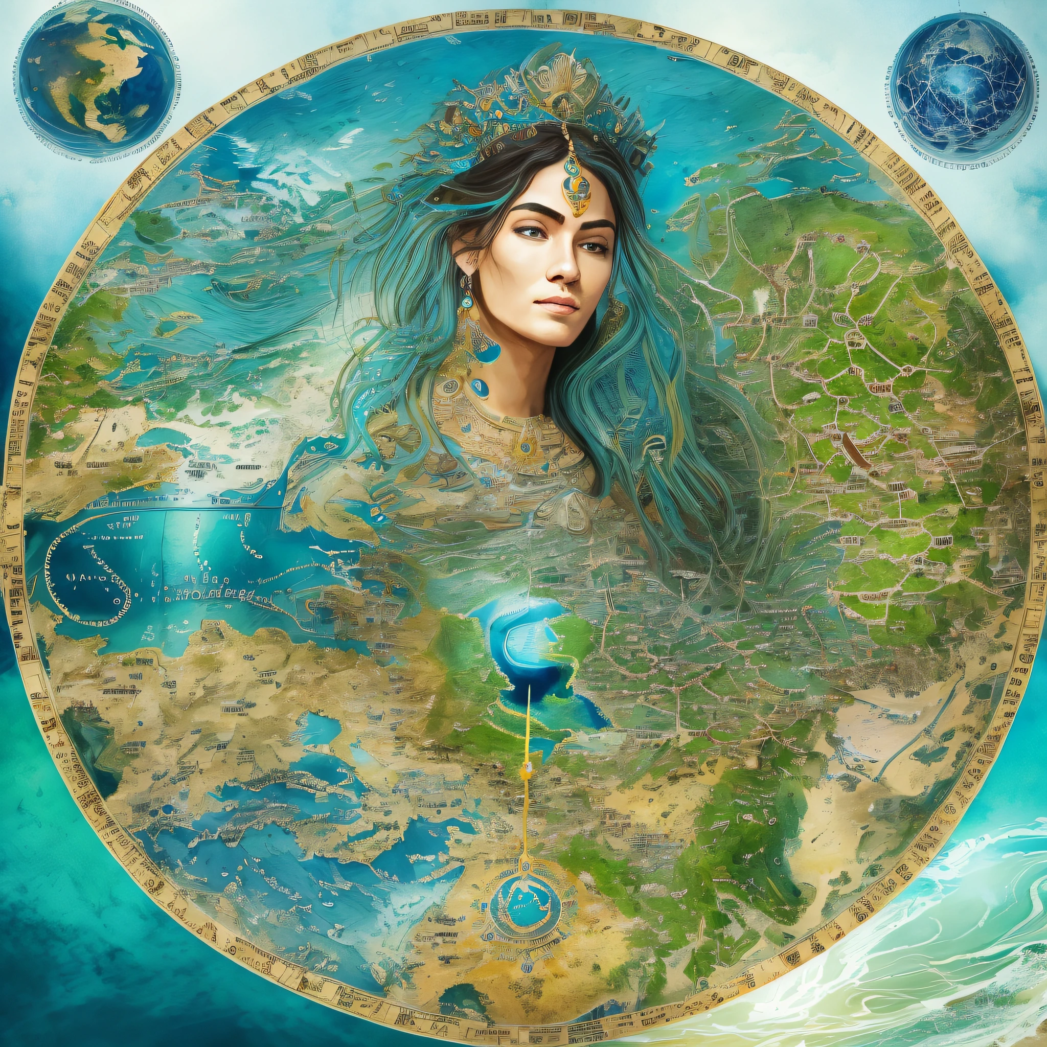 This anthropomorphic map figure is an intelligent and charismatic being. Her hair is woven with brown, blue and green silk threads, symbolizing landing, the sea and various natural landscapes. Her eyes were bright and agile, shining with wisdom and understanding. She smiled, her face exuding confidence and friendliness.

Her body is made up of sea and land, and the ocean part shimmers with blue and green light, symbolizing the waters and ecosystems of the earth. The land part takes on the texture of mountains, rivers and forests, showing the diversity and magnificence of the earth. Her body is smooth and graceful, showing the grandeur and tenacity of the earth.

She wore a sumptuous robe, which was made up of the colors and patterns of the map, and the various countries and regions were distributed in an orderly manner. The motifs on the robe show the diversity of the earth and the creativity of humanity. The edges of her robe are precisely bordered by lines, demonstrating her mastery of map information.

The anthropomorphic map image raises its hands as if leading and connecting the world, symbolizing the connection and interaction of all parts of the planet. Between her palms, miniature maps can be seen, the shapes of countries and cities are clearly visible, and she gently touches different regions, representing her knowledge and concern for global geography.

Her presence inspires a desire to explore the earth and a cultural respect, and she represents geographical knowledge and human ingenuity. Anthropomorphic map images encourage people to learn more about the world, try new experiences, and promote mutual understanding and harmonious development across cultures.

This image shows us the charm and power of maps and makes us more aware of the importance of geographical knowledge. She is the embodiment of maps, inspiring global awareness of the planet and people, and promoting global cooperation and sustainable development.

The anthropomorphic map image is the guardian of the earth, conveying the message of valuing the earth, respecting diversity and protecting the environment. She encourages everyone to become guardians of the planet and work together to create a better world.

Depict a male figure that personifies the map
Of course! Let me paint you a male figure who personifies the map:

This anthropomorphic map male figure is a resolute and intelligent being. His hair is interwoven with yellow, blue and green lines, symbolizing the diversity of land, sea and natural landscapes. His eyes shone with wisdom and determination, revealing his deep understanding of geography. He is smiling and shows a friendly and confident atmosphere.

His body is made of land and sea, showing the shape and characteristics of the earth. The land part takes on the texture of mountains, rivers and forests, highlighting the magnificence and diversity of the earth. The ocean part shimmers with blue and green light, symbolizing the Earth's waters and ecosystems. His body lines are even and steady, showing the firmness and resilience of the earth.

He wears a simple yet powerful garment with colors and patterns from elements of the map, with yellow for land and blue and green for sea and nature. His clothing showcases the diversity of the earth and the wisdom of humanity. Despite its simplicity, it still exudes elegance and dignity.

The anthropomorphic map male figure waving his arms symbolizes his interest and passion in leading and exploring world geography. In the palm of his hand, miniature maps can be seen, and his fingertips gently touch various countries and regions, symbolizing his in-depth knowledge of global geography.

His presence encourages a deeper understanding of the planet, respects the connections between cultures and regions, and promotes international cooperation and social development. He represents geographical knowledge and human ingenuity, encouraging people to expand their horizons and break down boundaries.

This anthropomorphic image of the male map shows the charm and power of maps and makes us realize the importance of geographical knowledge. He is the embodiment of the map, encouraging greater global awareness of the planet and people, and promoting global cooperation and sustainable development.

He is the guardian of the planet, sending a message of valuing the planet, respecting diversity and protecting the environment. He encouraged everyone to become guardians of the planet and work together to create a better world.

Depict an image that personifies geography
Let me paint a geographically personified image for you:

This anthropomorphic geographical figure is an intelligent and radiant being. Her hair is woven with blue, green and brown silk threads, symbolizing the diversity of the sea, land and earth. Her eyes were bright and deep, exuding geographical knowledge and insight. Her smile is filled with confidence and joy, showing her love and care for the earth.

Her body shows geographical features, with land and sea blending perfectly. The land part shows the texture of mountains, rivers and plains, highlighting the geography of the earth. The ocean part shimmers with blue and green light, symbolizing the Earth's waters and ecosystems. Her body is sleek and elegant, showing the beauty and diversity of the earth.

She wears a gorgeous robe with both geographical elements, and the colors and patterns come from the earth's landscape. The robe is painted with precise boundary lines and geographical markings, showing the diversity and connectivity of the earth. The material of the robe seems to contain the energy and power of the earth, presenting a mysterious and fascinating charm.

The anthropomorphic geographical figure raises its hands, as if guiding and interpreting the mysteries of the earth. In the palm of her hand, the miniature earth can be seen, and various countries and regions are clearly visible. She gently touches different regions, highlighting her familiarity and in-depth knowledge of geographic information.

Her presence inspires a desire to explore the earth and respect for geography. She represents geographical knowledge and human ingenuity. Anthropomorphic geographical images encourage people to explore the world, expand horizons, and promote mutual understanding and cooperation between different cultures and regions.

This image shows us the charm and greatness of geography, and makes us more aware of the importance of geographical knowledge to the world. She is the embodiment of geography, calling for greater global awareness of the planet and humanity, global cooperation and sustainable development.

The anthropomorphic geographical image is the guardian of the earth, conveying the spirit of valuing the earth, respecting diversity and protecting the environment. She encouraged everyone to become guardians of the planet and work together to create a better world. --auto --s2