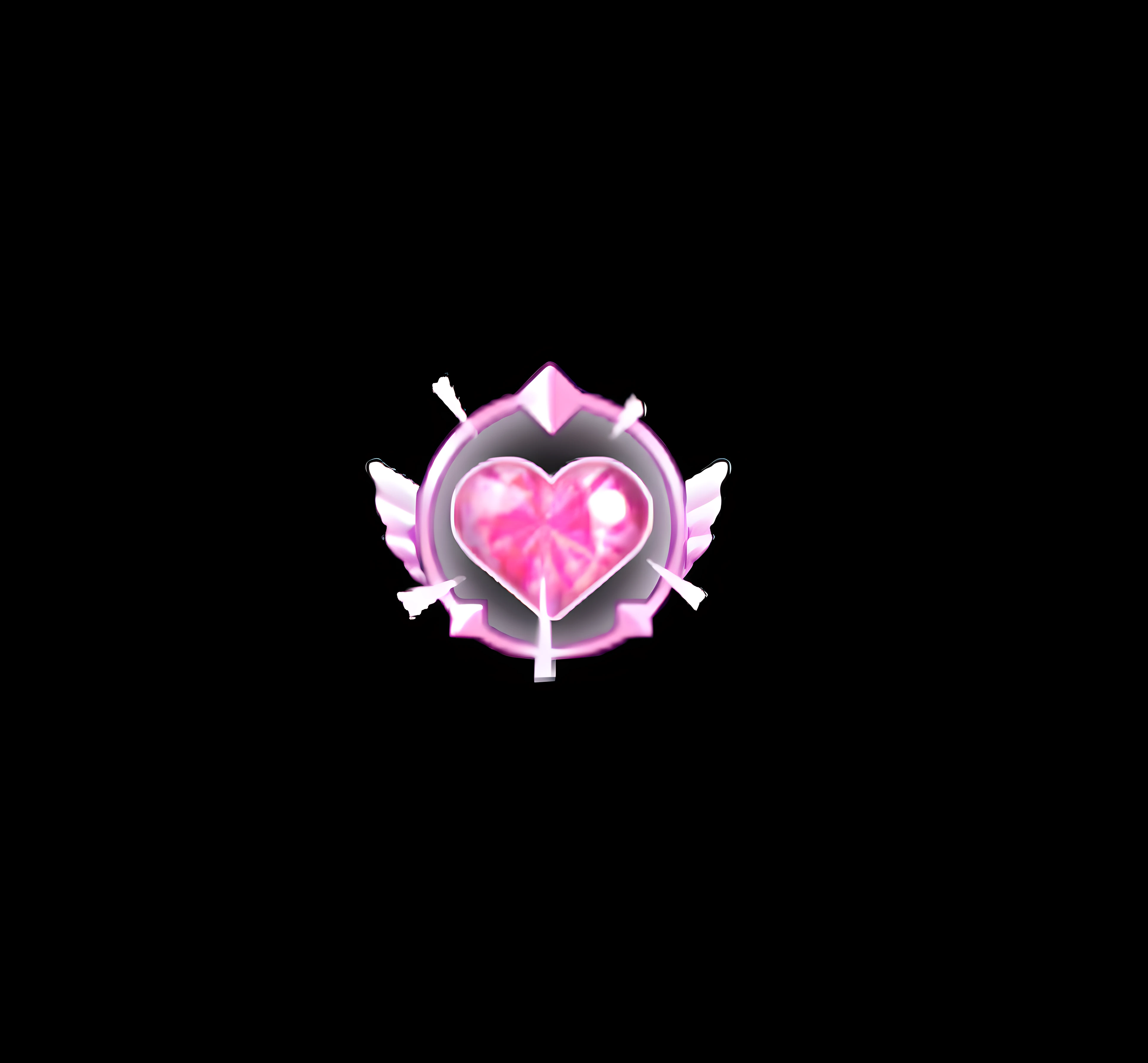 a close up of a heart with arrows and a pink heart, heartstone, shining pink armor, neon heart reactor, magic heart, heart emblem on chest, crown of (pink lasers), ability image, pink iconic character, league of legends inventory item, heartstone original art style, character icon, cutie mark, 🎀 🧟 🍓 🧚, shiny!!