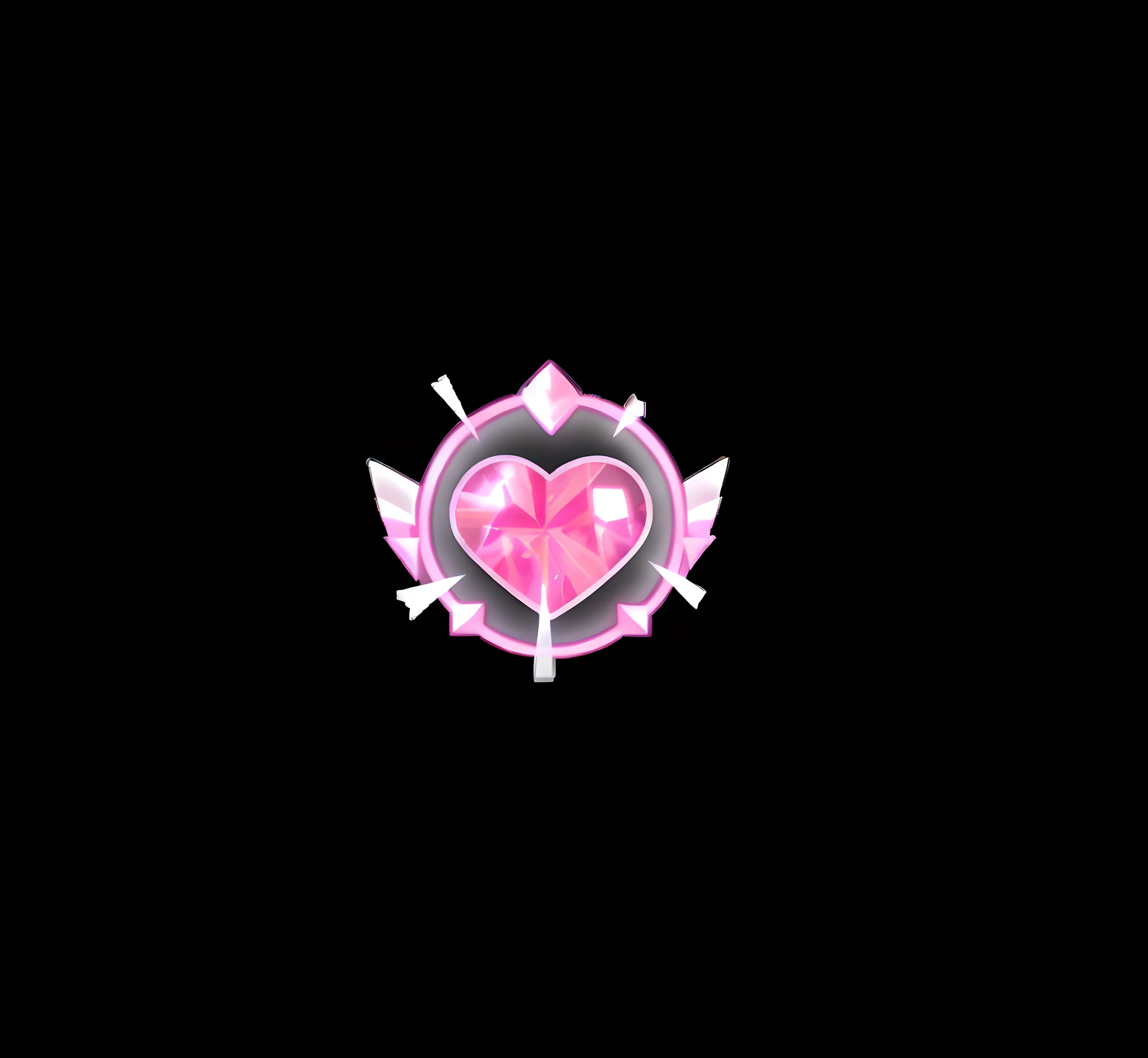 a close up of a heart with arrows on a black background, neon heart reactor, heartstone, shining pink armor, magic heart, heartstone original art style, shiny!!, pink iconic character, crown of (pink lasers), heart emblem on chest, glowing pink face, crystal ruff, kda, unknown, cutie mark, slick pink armor, item art