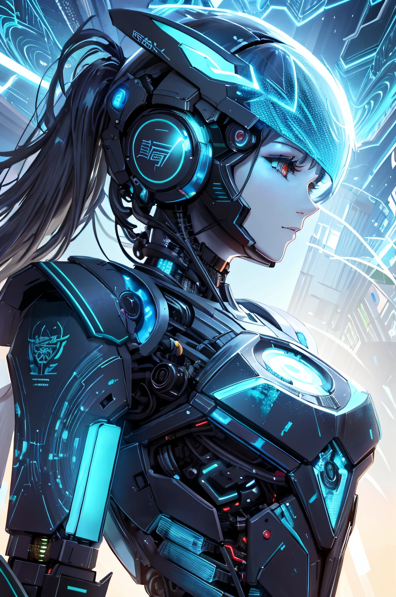 anime girl with futuristic headphones and a futuristic suit, digital cyberpunk anime art, cyberpunk anime girl mech, digital cyberpunk - anime art, beutiful girl cyborg, perfect anime cyborg woman, cyborg girl, female cyberpunk anime girl, cyberpunk anime girl, cute cyborg girl, girl in mecha cyber armor, anime cyberpunk art, cyborg - girl, advanced digital cyberpunk art, cyberpunk anime art
