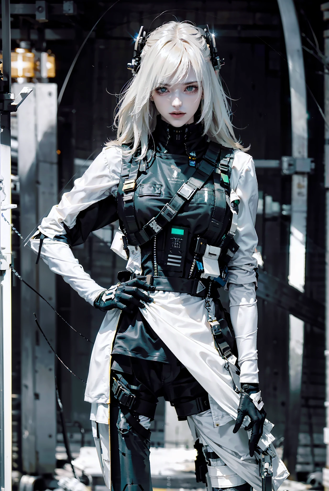 Masterpiece, Best Quality, Film, Official Art, Propaganda Art, Movie Wallpaper, Very Detailed CG Unified 4k Wallpaper, Intricate Details, White Background, Upper Body, Facial Focus, Concept Art, Production Art, ( , Highres, (realistic, photo-realistic:1.2), physically-based rendering, machinery, reflection, realistic, cyberpunk, symmetric front view close up head shot eyes symmetry face very sharp focus realistic award winning matte drawing movie light 1 boy, mecha, (Illustration: 1.1), slim, fair skin, delicate face, king robe, shine, tights, (long blonde hair), green eyes, battlefield, chip, shine, sword, urbansamurai_v0.3, Cybernetic_Jawless, mechanical parts, cybernetic
