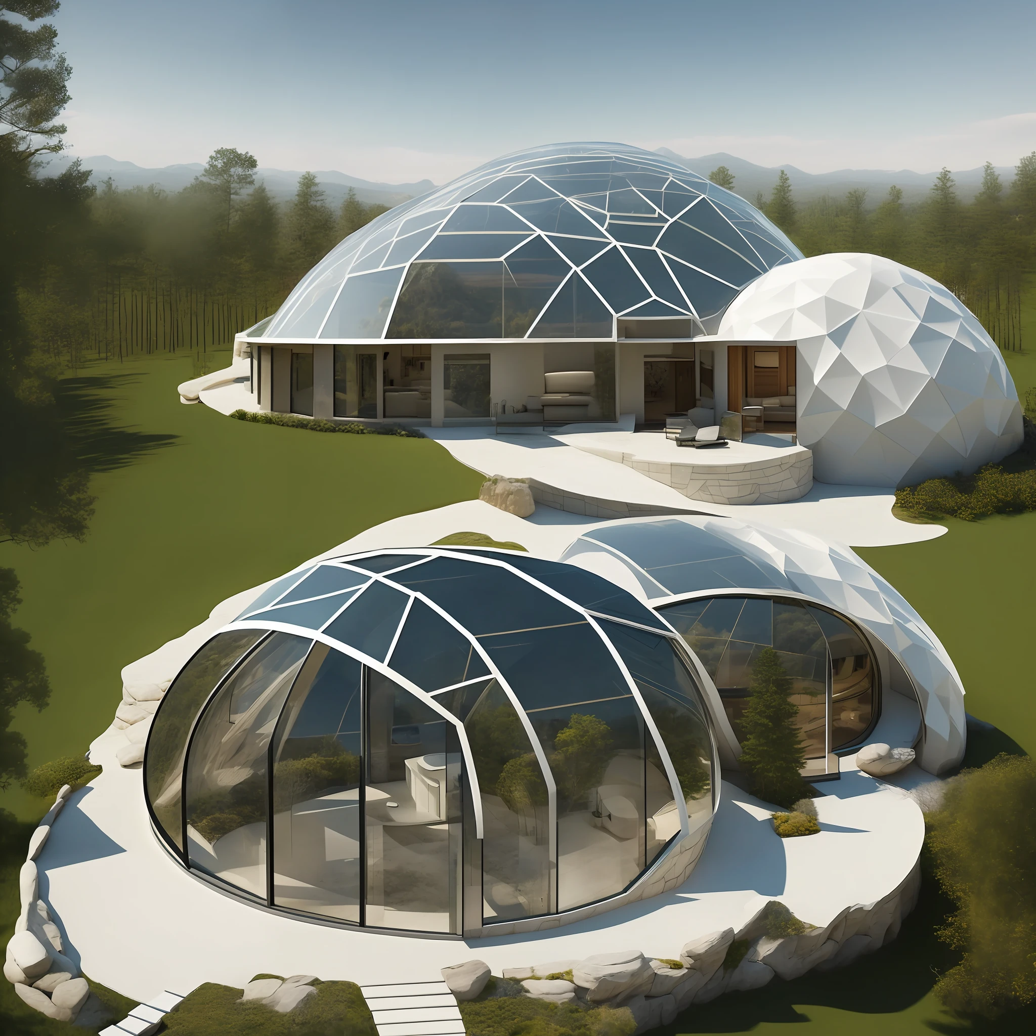 Capture the allure and appeal of living in a unique and innovative Dome Home in your photo. The Dome Home should be situated in a picturesque setting, surrounded by the natural beauty of the environment.
The photo should showcase the elegant and modern design of the Dome Home, highlighting its smooth curves and unique shape. The lighting should be perfect, emphasizing the interplay between natural and artificial light, casting a warm glow over the structure.
Include the interior of the Dome Home in the photo if possible, showcasing the spacious and open floor plan, as well as the unique architectural features that make a Dome Home stand out from traditional housing.
The photo should evoke a sense of tranquility and serenity, capturing the unique lifestyle that comes with living in a Dome Home. It should be a photo that ignites the imagination and leaves the viewer wanting to know more about the possibilities of living in such an innovative and beautiful structure.