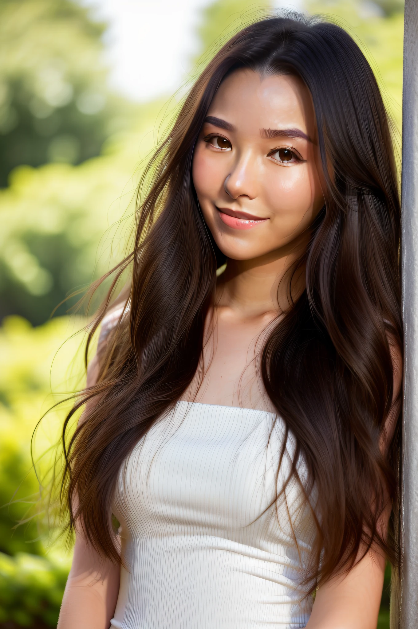 HD, masterpiece, 8K, close-up of a woman with long black hair posing for photo, beautiful korean woman, thinning shiny hair, thin and shiny long brunette hair, korean woman, wavy long brunette hair, beautiful young korean woman, gorgeous young korean woman, super deep natural brunette hair, Hwang Sai an, asian girl with long hair