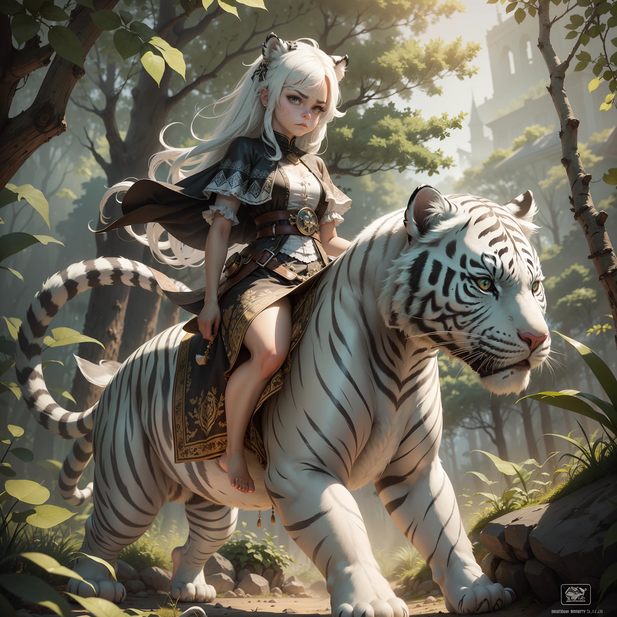 smooth feet, (grumpy: 1.2, white tiger hair, lots of details),