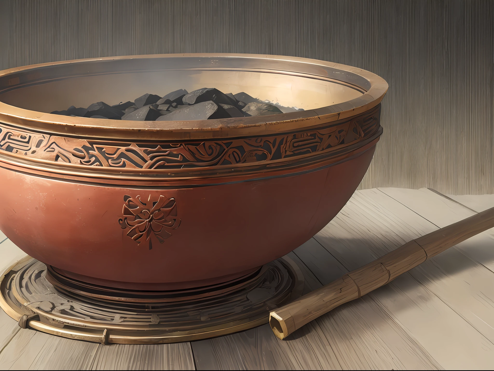 Close-up of a brazier, lots of paper in the basin, ancient, shabby ((ultra-realistic details)), Chinese Republic of China style, global illumination, 8k,
