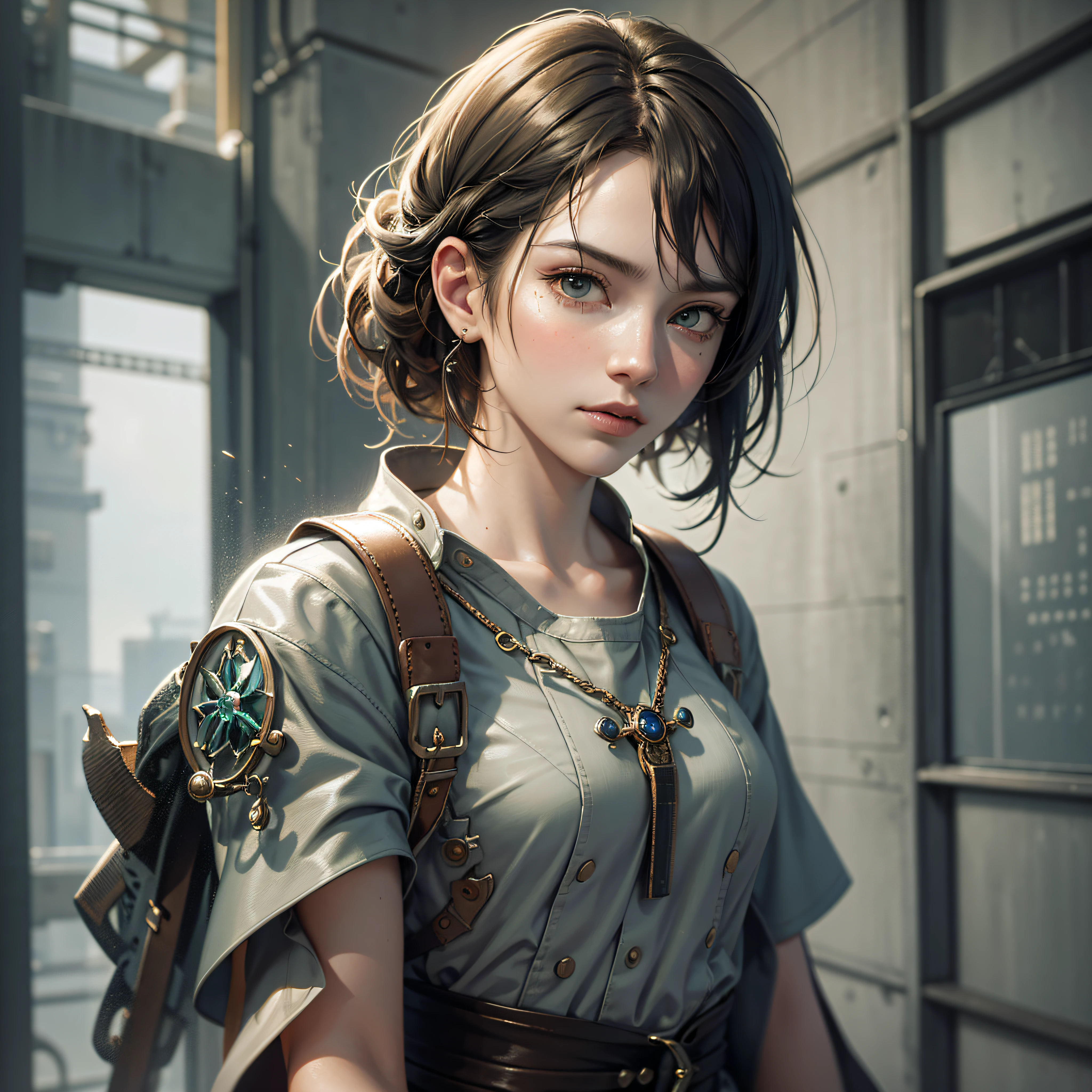 A portrait of a lonely beauty zombie girl alone in a crowd, alabaster skin, grunge suit, gangly background, dubious poses, perfect face, hyper detailed, Dead inside, green eyes, (extremely detailed CG Unity 8K wallpaper), the most beautiful artwork in the world, Atey Ghailan, in the style of Studio Ghibli, by Jeremy Mann, Greg Manchess, Antonio Moro, Intricate, high detail, Photorealistic painting art by Midjourney and Greg Rutakowski, Matte, Bryan organ, Unity 8K CG wallpaper extremely detailed, high detail, Photorealistic painting art by Midjourney and Greg Rutakowski, Matte, Bryan organ, Unity 8K CG wallpaper extremely detailed, High detail, Photorealistic painting art by Midjourney and Greg Rutzowski, Matte, Bryan organ, extremely detailed CG Unity 8K wallpaper, High detail, photorealistic painting art by Midjourney and Greg Rutakowski, matte, Bryan organ --auto --s2