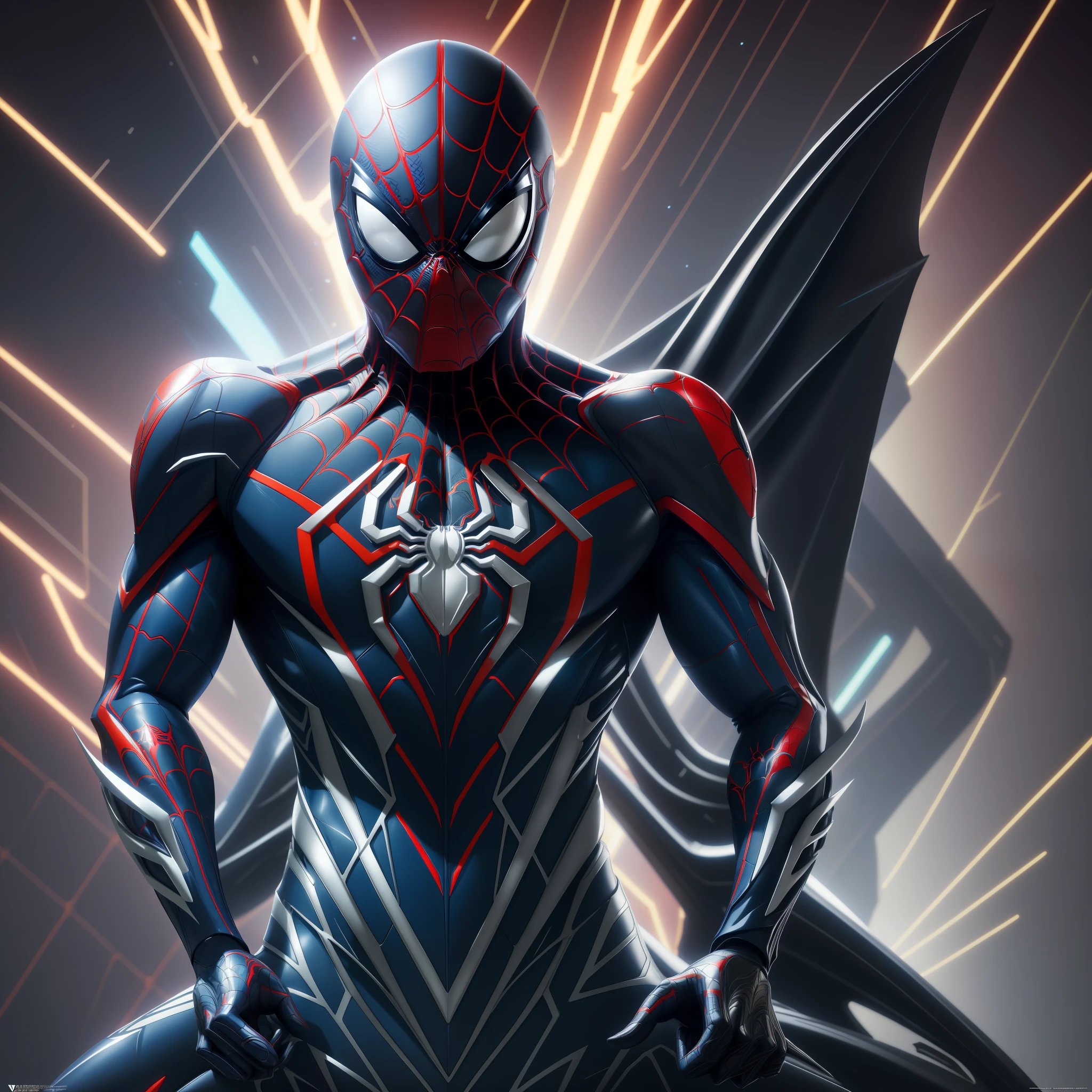 a close up of a spider - man with a futuristic suit on, futuristic style spiderman, venom symbiote, miles morales, spider - verse art style, symbiote, best anime 4k konachan wallpaper, anime wallpaper 4k, anime wallpaper 4 k, venomized, anime art wallpaper 4k, anime art wallpaper 4 k, 4k anime wallpaper