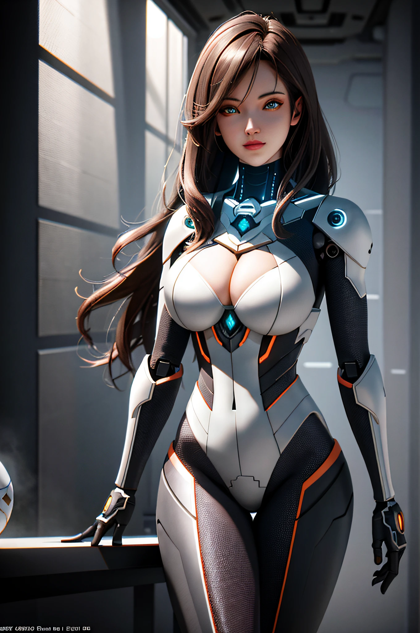 ((Best Quality)), ((Masterpiece)), (Detailed: 1.4), 3D, A Beautiful Robotic and Cyberpunk Woman Curly Dark Brown Hair,HDR (High Dynamic Range),Ray Tracing,NVIDIA RTX,Super-Resolution,Unreal 5,Subsurface Scattering, PBR Texture, Post-processing, Anisotropic Filtering, Depth of Field, Maximum Clarity and Sharpness, Multilayer Textures, Albedo and Specular Maps, Surface Shading, Accurate Simulation of Light-Material Interaction,  Perfect Proportions, Octane Render, Two-Tone Lighting,Wide Aperture,Low ISO,White Balance,Rule of Thirds,8K RAW,