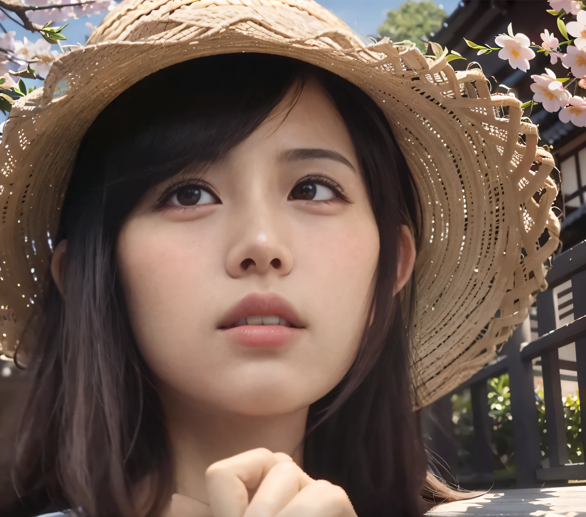 (Masterpiece: 1.3), Best Quality, High Resolution, Fashion Photography Portrait of 1girl, Soft Light, Rim Light, Beautiful Shadow, Low Key, (photorealistic, raw photo:1.2), (Natural skin texture, realistic eye and face details), ultra high res, hyperrealism, 4K, Best quality, masterpiece Background is Japanese street scene, cherry blossoms, dynamic composition, evening sunset, rich colors, fine details, ultra-realistic 50mm lens, relaxing atmosphere, 35mm film, high detail, hyper-realistic,