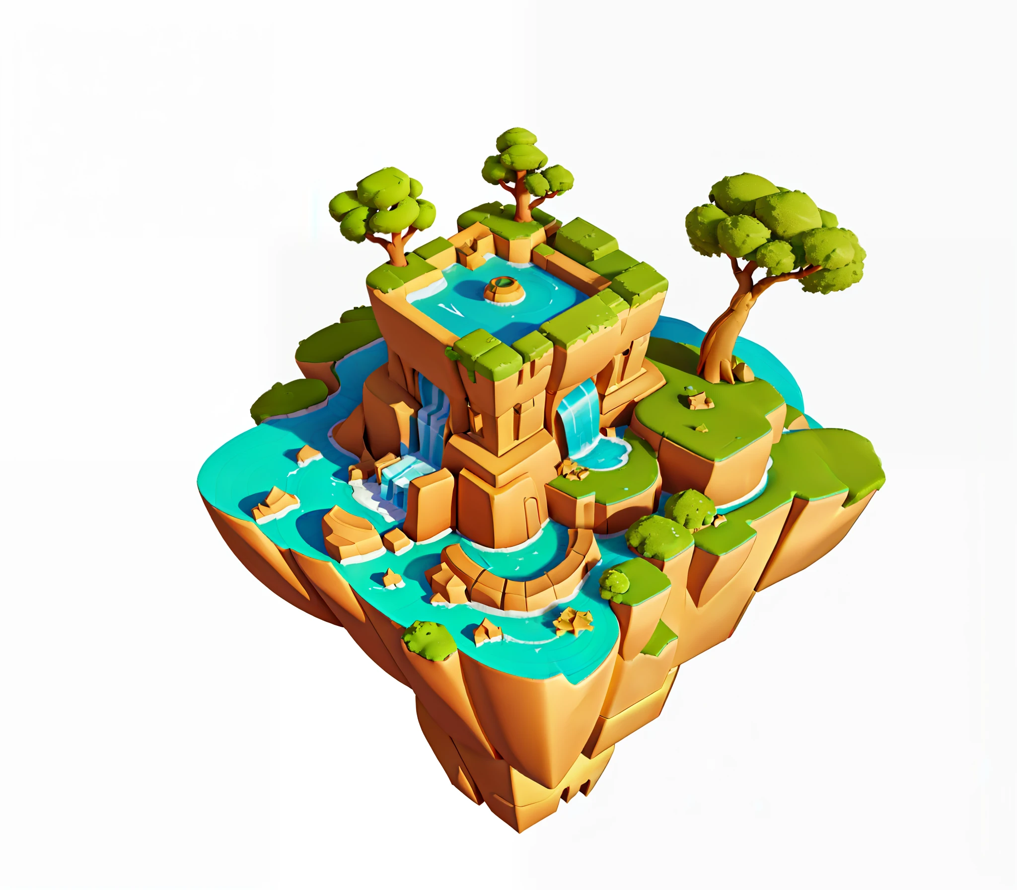 Anthill shaped empty island, floating in the air, close-up of desert empty island, barren people, desert, dead tree, 3 d rendering stylized, isometric game assets, isometric island in the sky, stylized 3d rendering, 3 d stylized scene, stylized 3 d, high quality low poly art