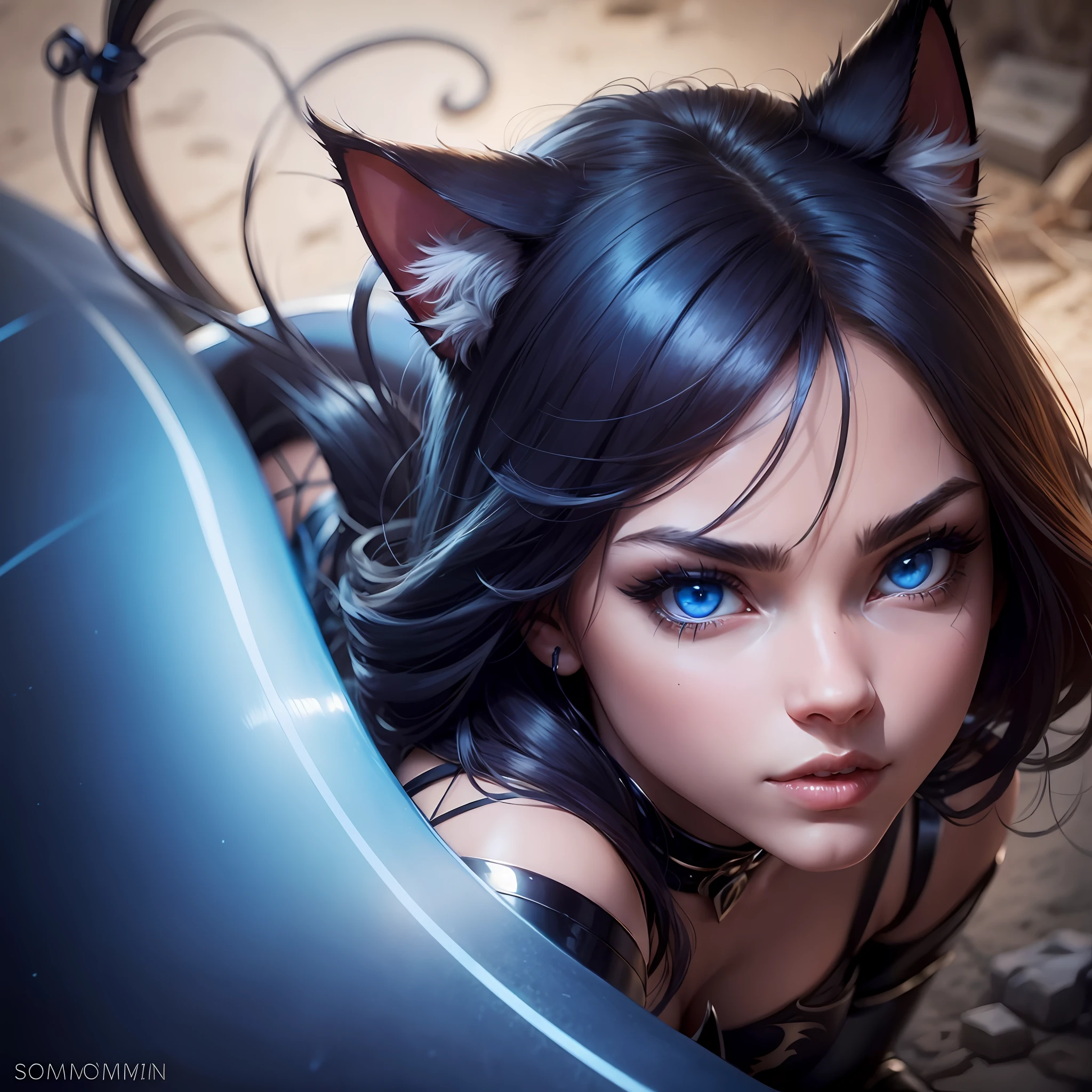 Cat woman, blue eyes, ultra realistic sexy --auto --s2