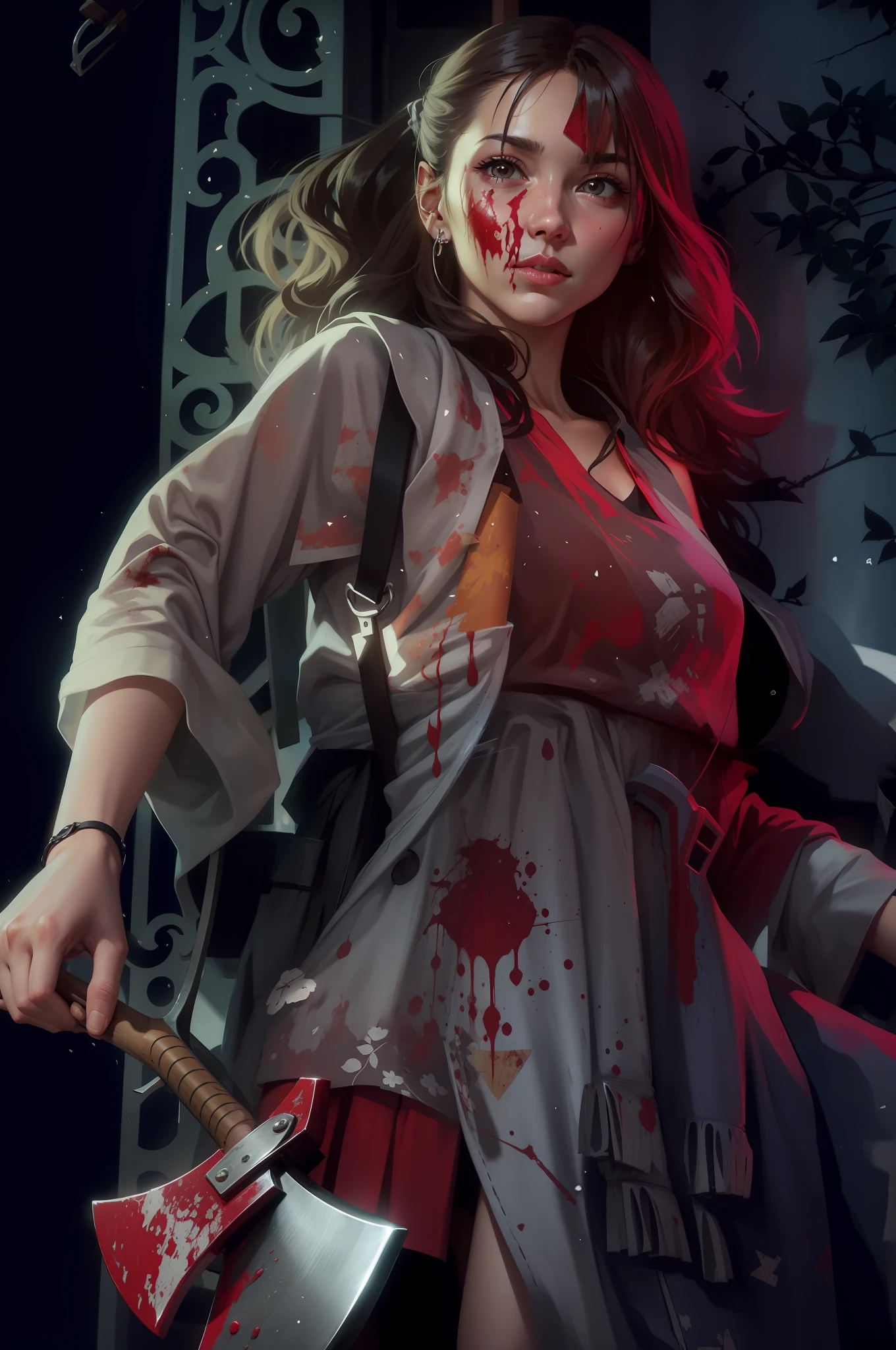 Axe with blood