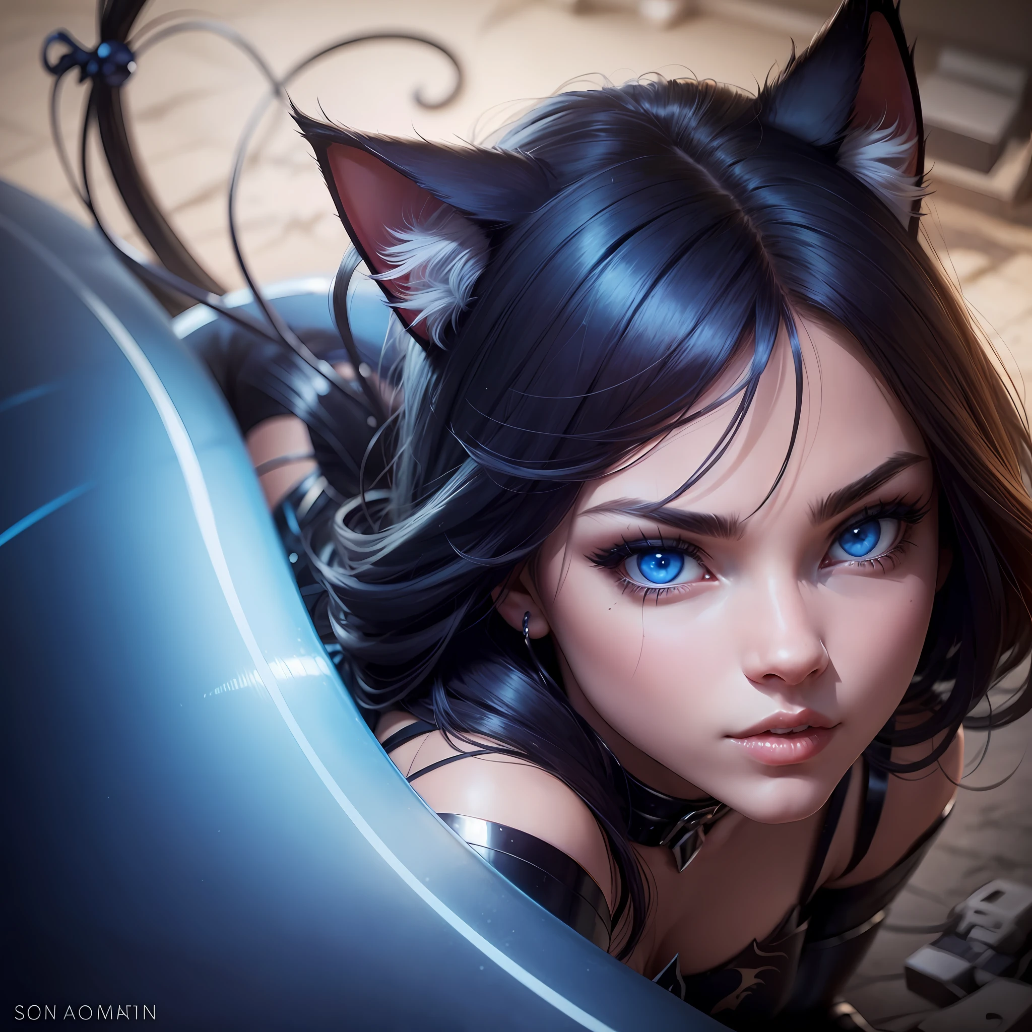 Cat woman, blue eyes, ultra realistic sexy --auto --s2