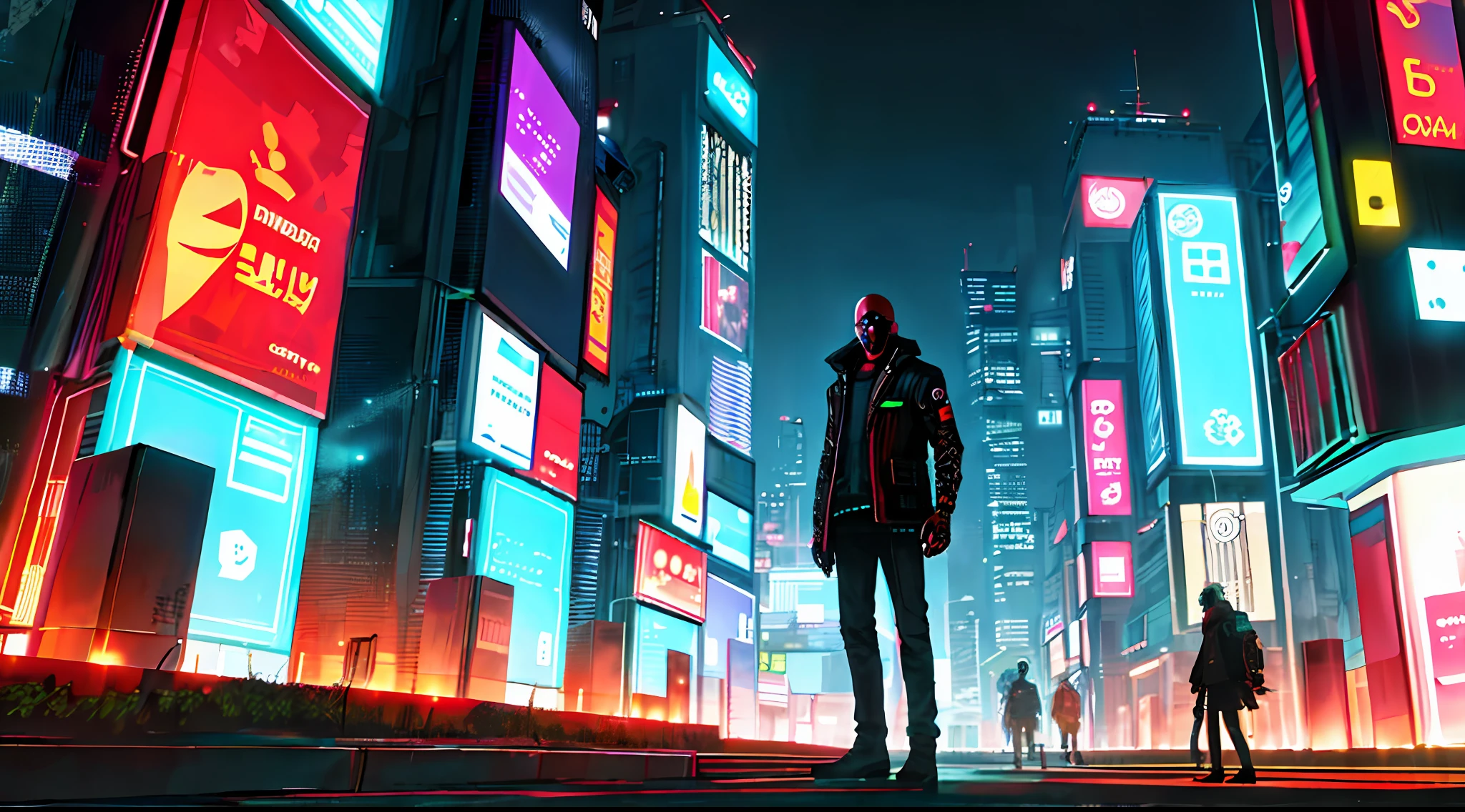 Cyberpunk, city, night, creativity