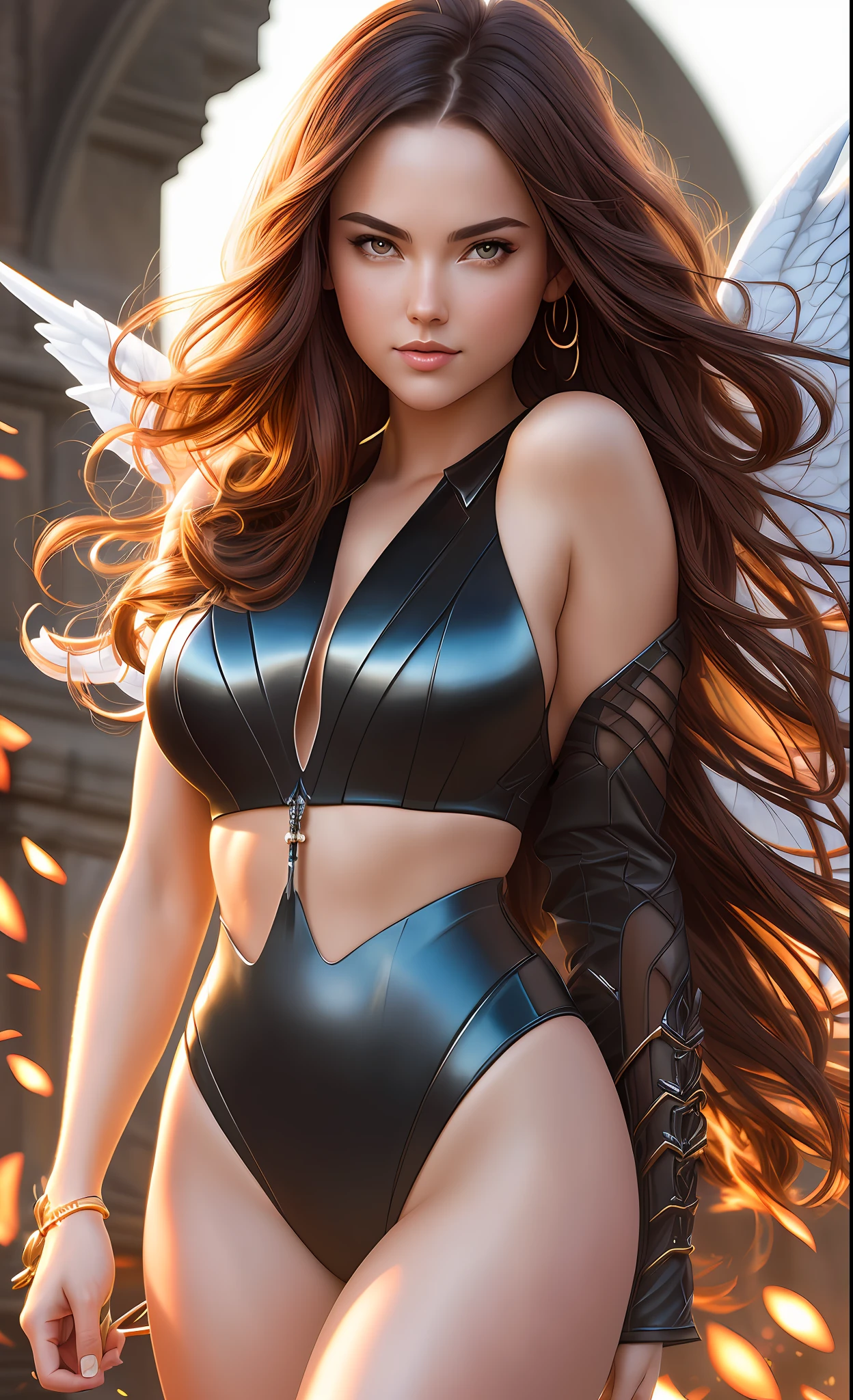 high detail raw photo masterpiece, best quality, detailed, j scott campbell, artgerm, loish, sexy angel woman, full body, detailed face, flawless face, perfect eyes, highly detailed, 4 k, hdr, smooth, sharp focus, high resolution, award - winning photo