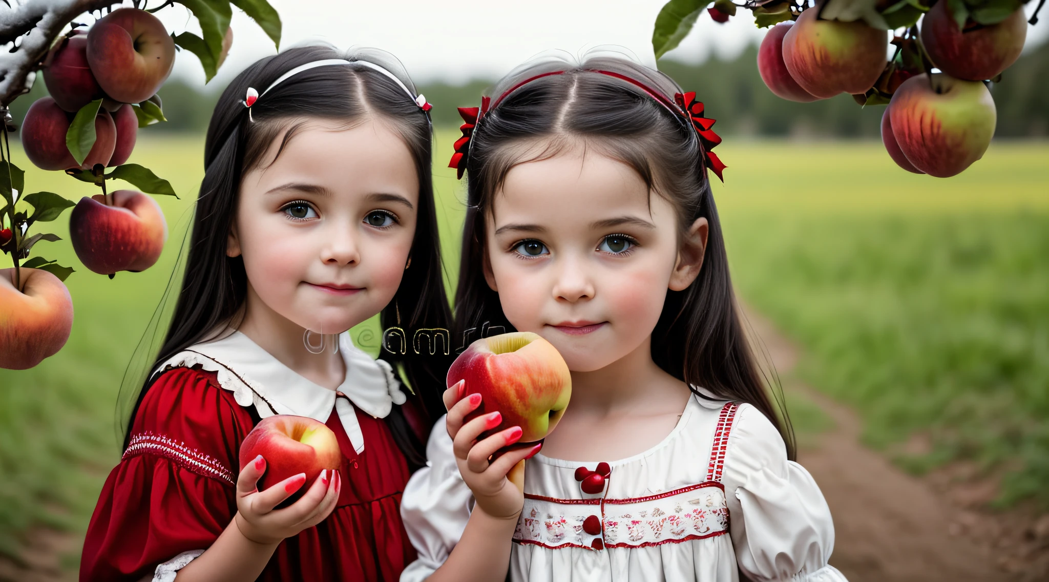 there is a girl holding two apples in her hands, holding an apple, with apple, portrait of snow white, snow white, one holds apple in hand, red apples, eating rotting fruit, apples, kids, istockphoto, stock photo, she is easting a peach, closeup portrait shot, red apple, children, girl, istock, portrait shot