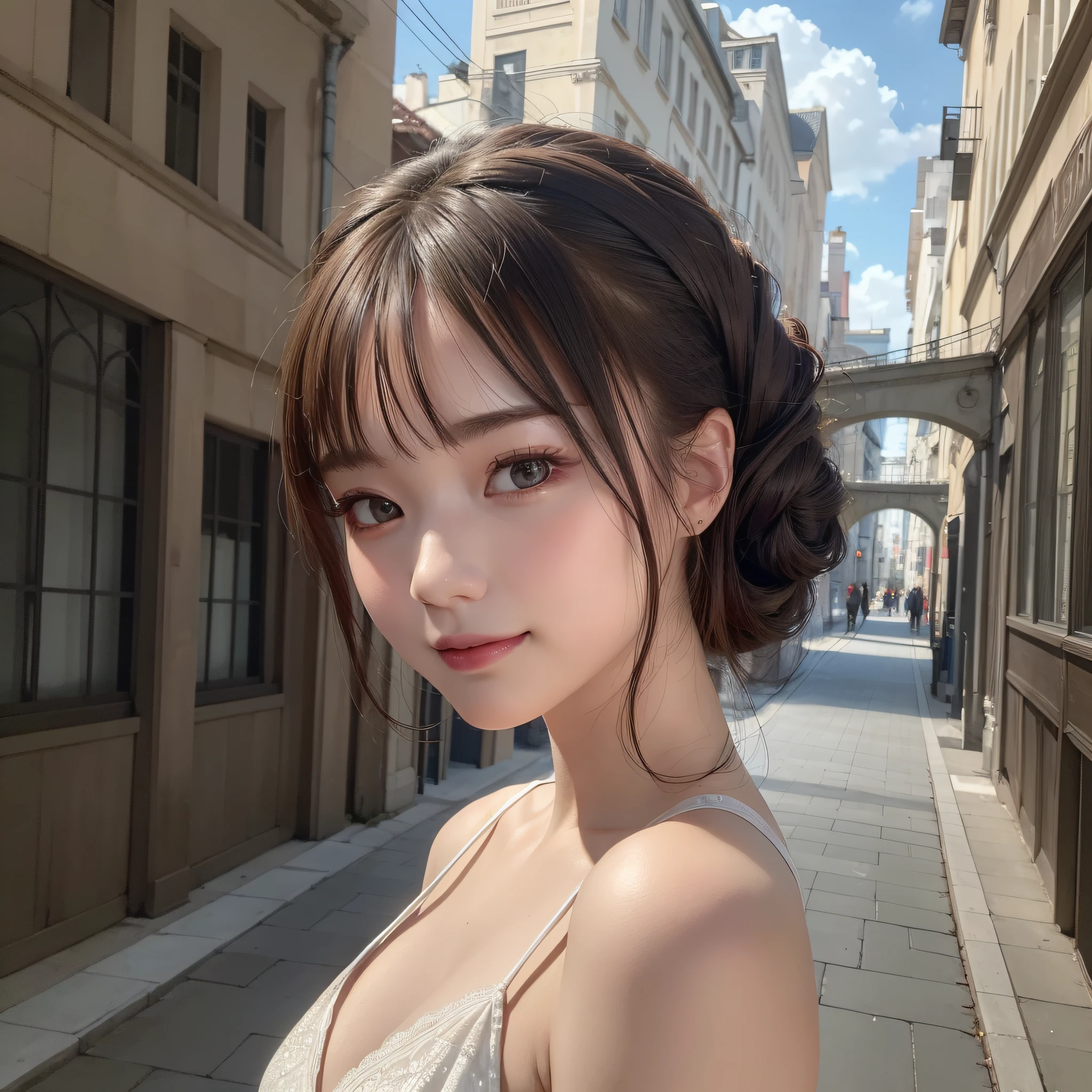 ((Best Quality, 8K, Masterpiece: 1.3)), 1girl, Slim Abs Beauty: 1.3, (Hairstyle Casual, Big Breasts: 1.2), Dress: 1.1, Super Fine Face, Delicate Eyes, Double Eyelids, Smile, Home