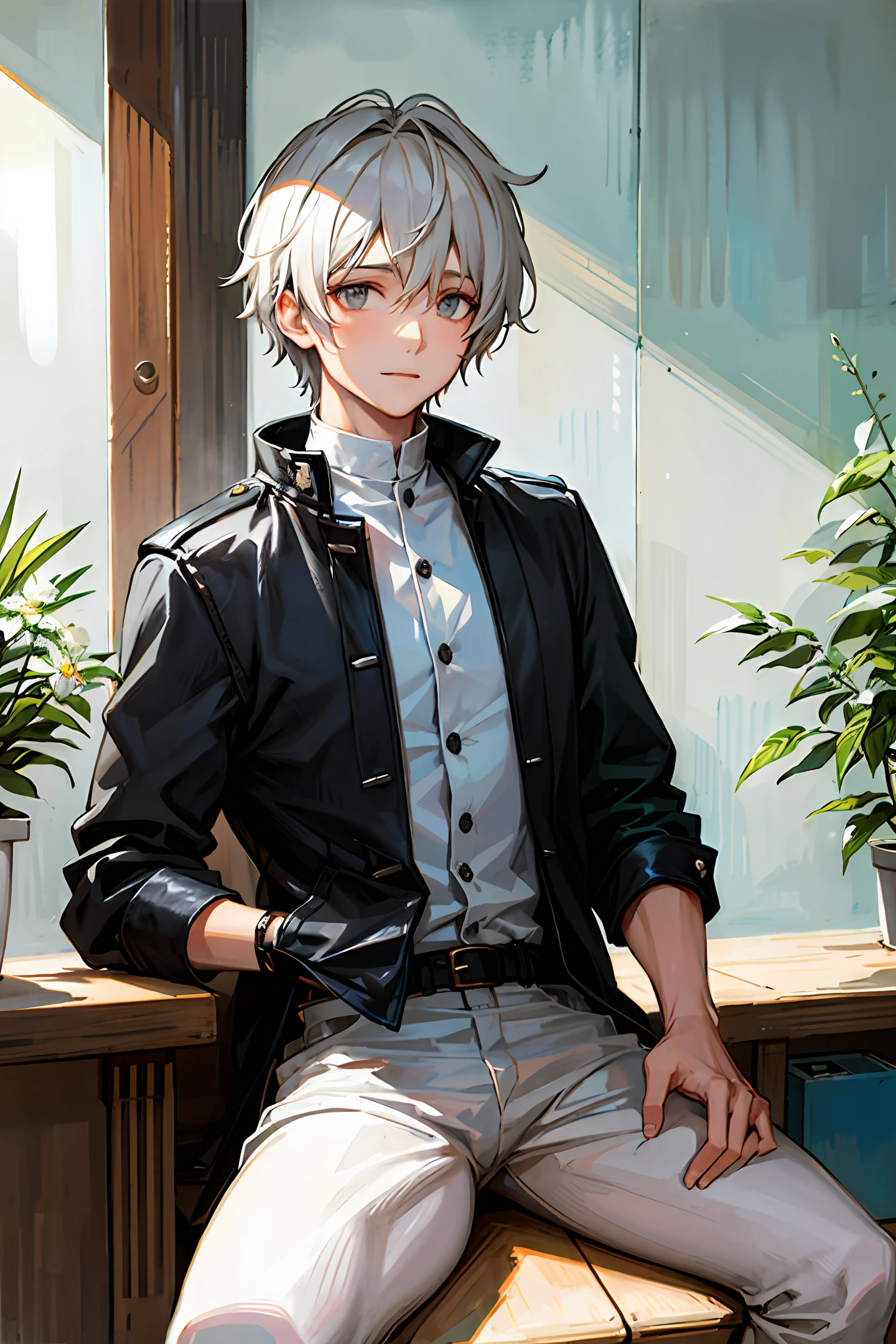 Silver-haired boy, handsome and compelling