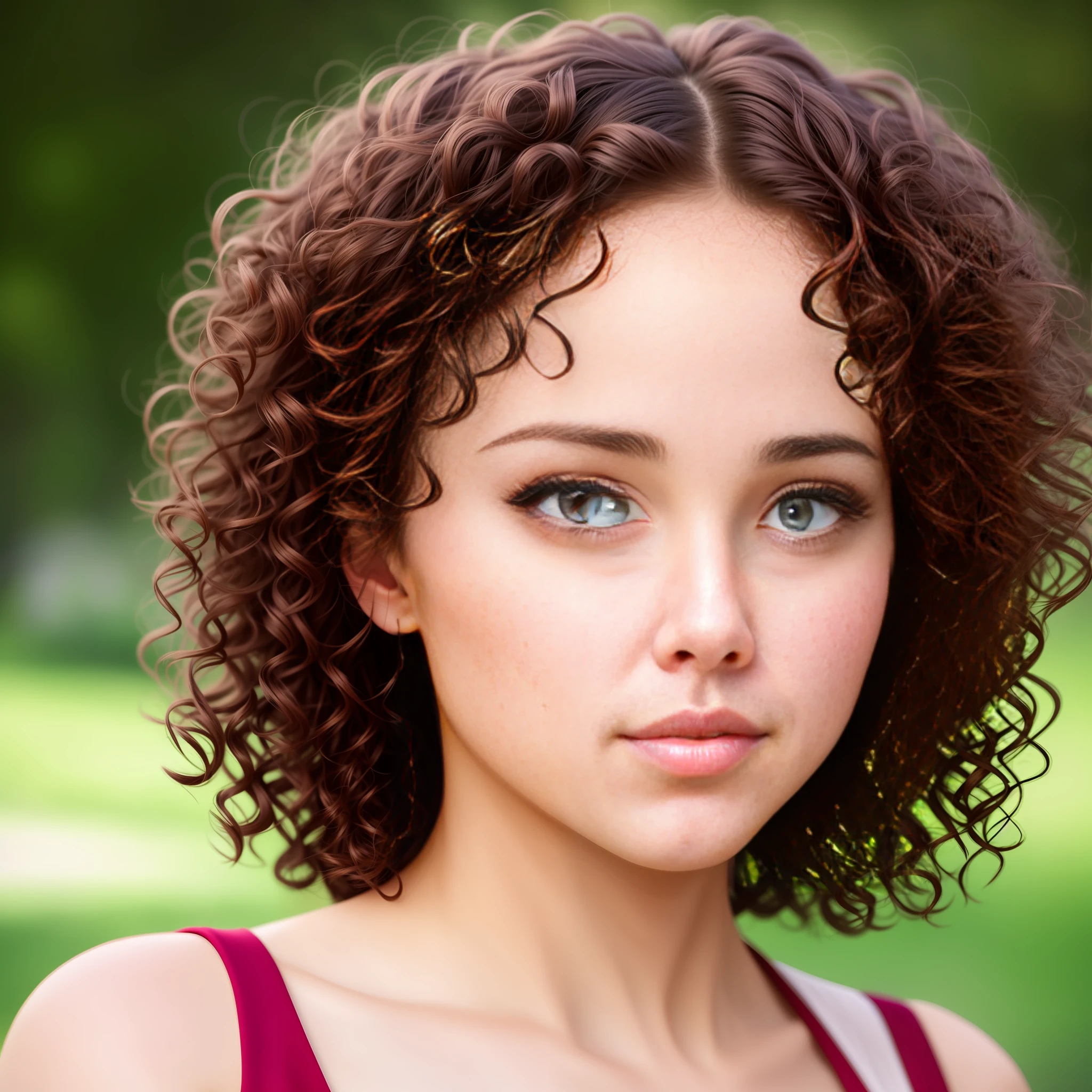 a cute girl, curly hair detailed portrait pretty eyes hd highly detailed hyper realistic 4k high resolution