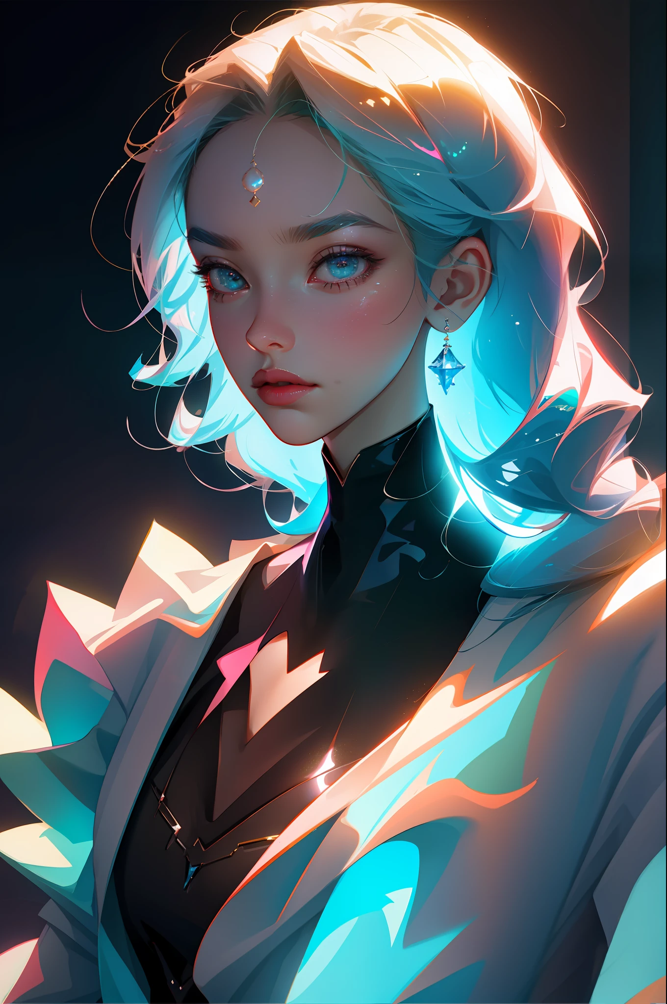 Highest quality,The perfect masterpiece,Perfect artwork,8K,
(Upper Body Portrait:1.5),(front portrait:1.3),Delicate face,close-up lens,
Beauty and dragon,water light reflection,pearl illusion,candy color,Cyberpunk,fashion trend,3s material,high-definition,detail representation,3D,c4d,3D,octane rendering,ray tracing,complex details,animated lighting,C4d,OCrenderer,8k,best quality,
