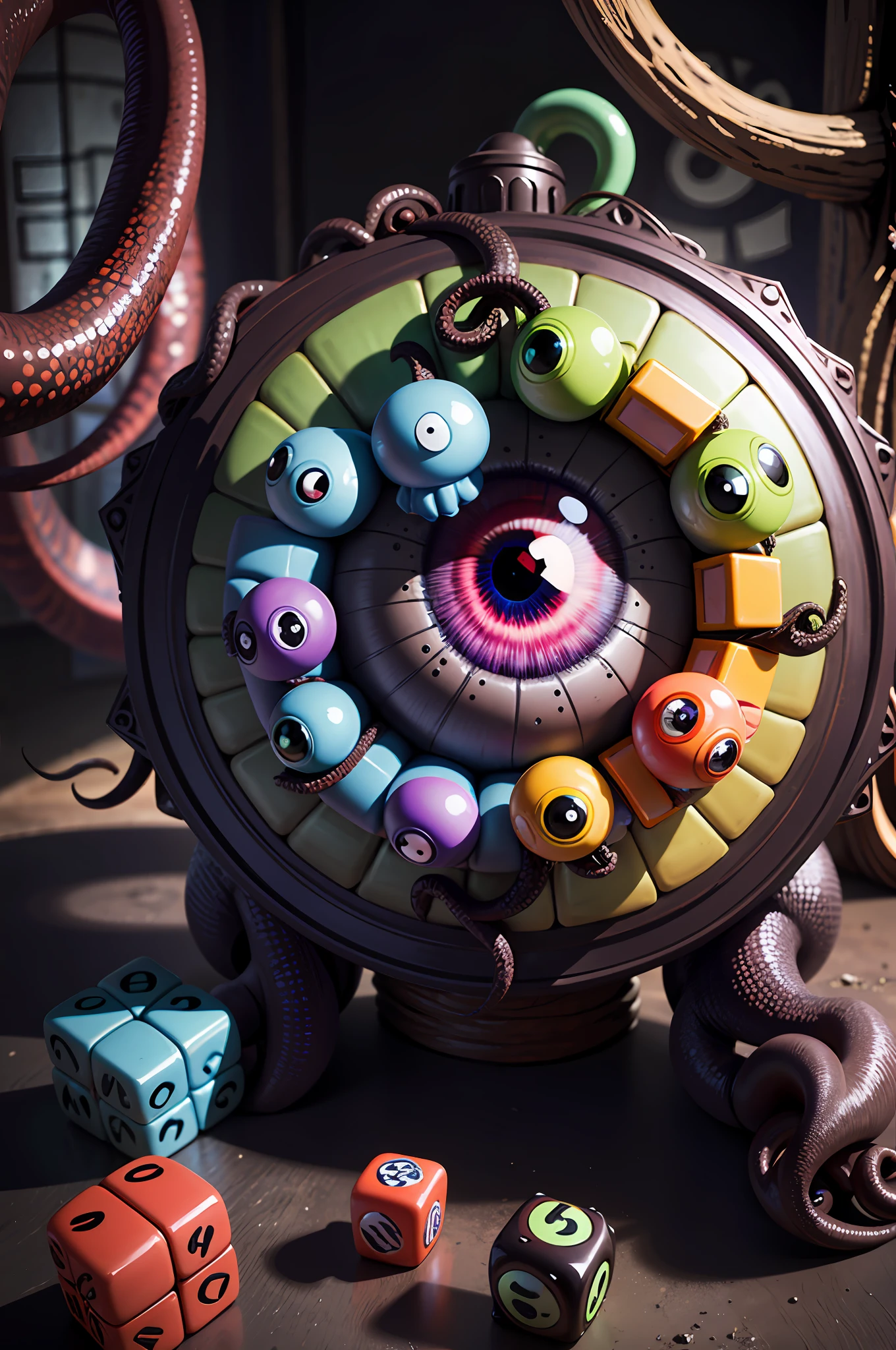 Tentacles, Eyeballs, Rubik's Cube, Alien Creatures, Fantasy Creatures, Fantasy Creatures, Horror, Thriller, Cthulhu, Eyeballs, Tentacles, Alien Creatures, Fantasy Creatures Dark, Death, Black, Spooky Creatures