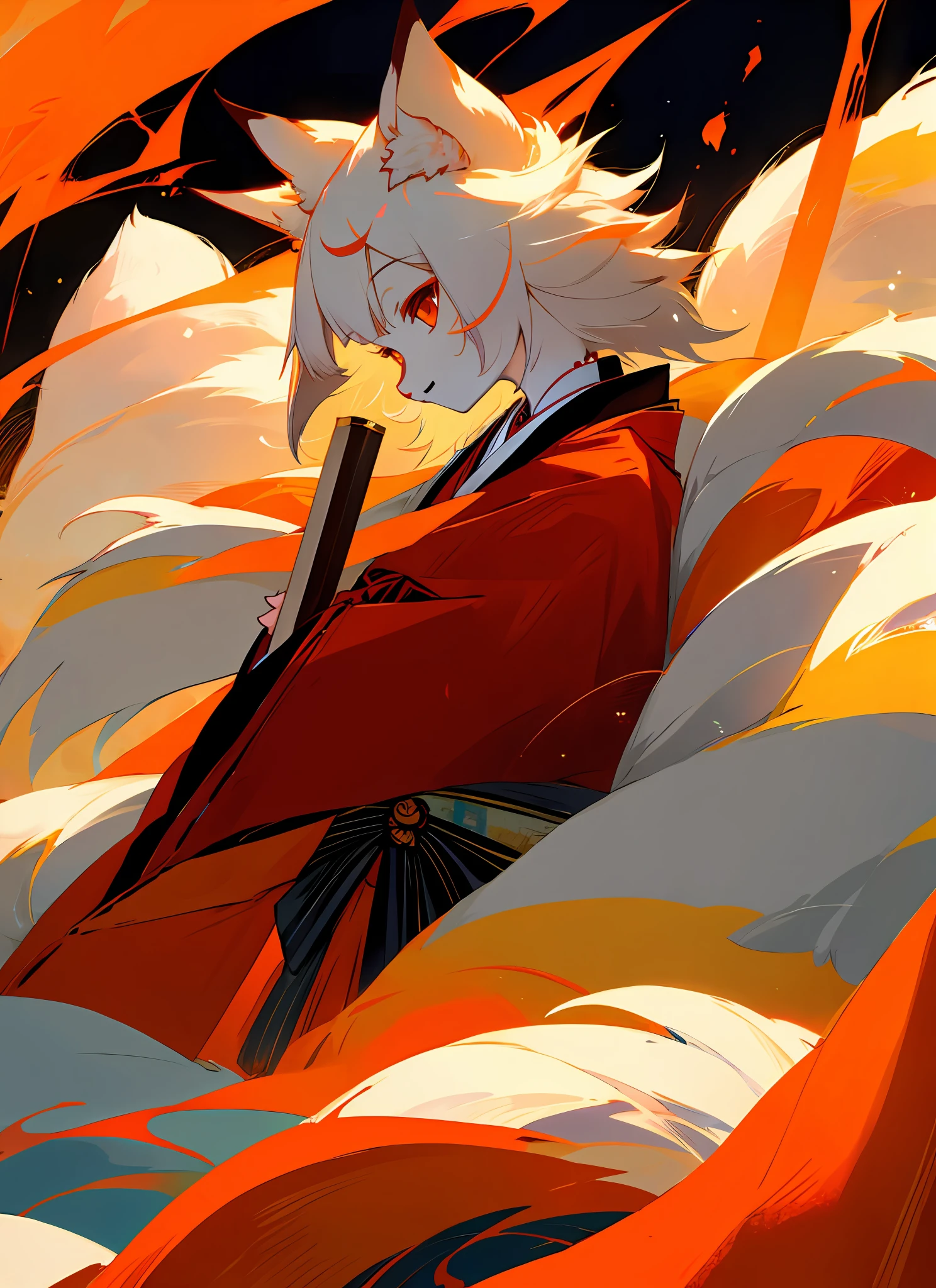 1girl, furry female, kitsune, masterpiece, \: