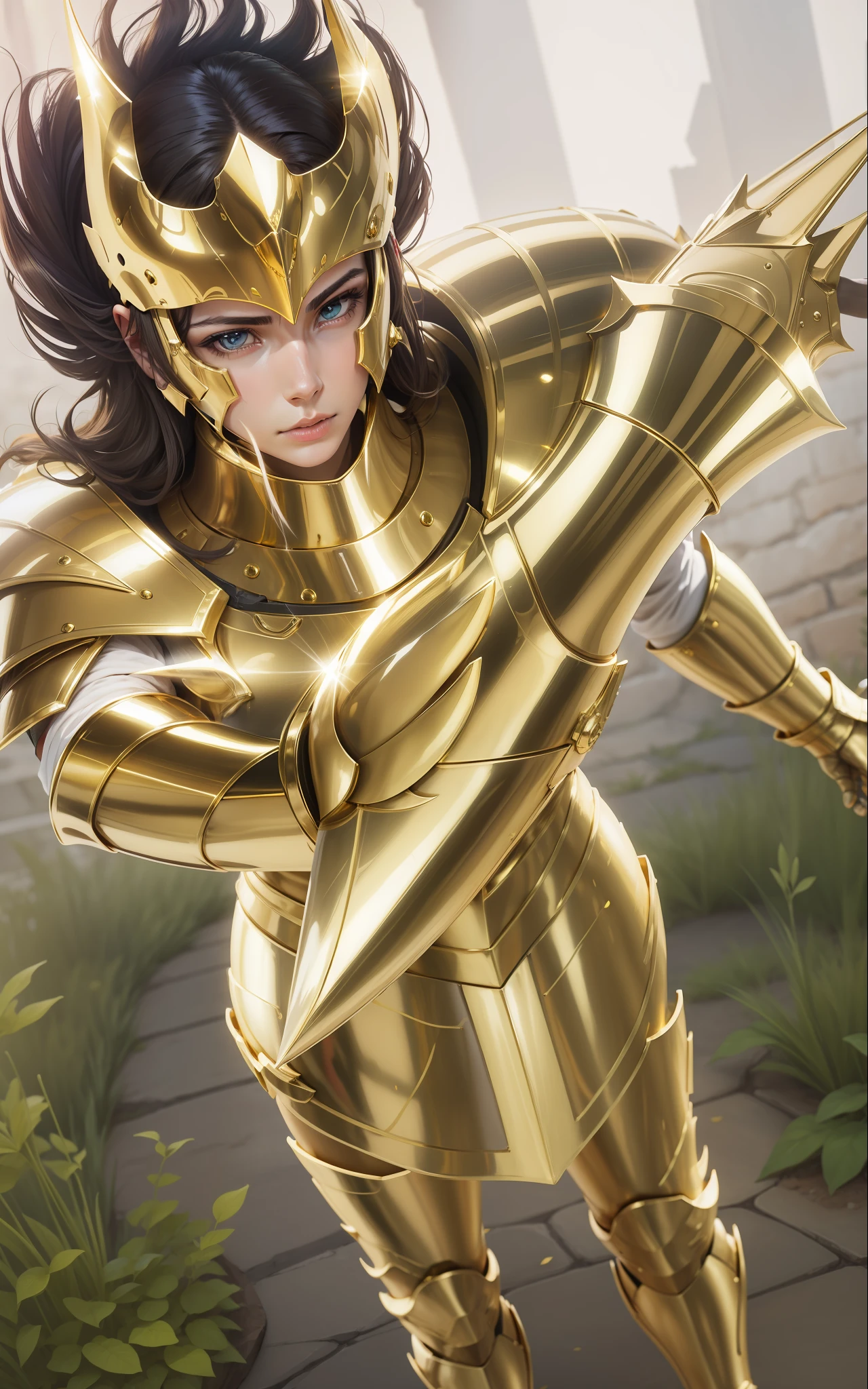 shiny and very detailed radiant gold armor