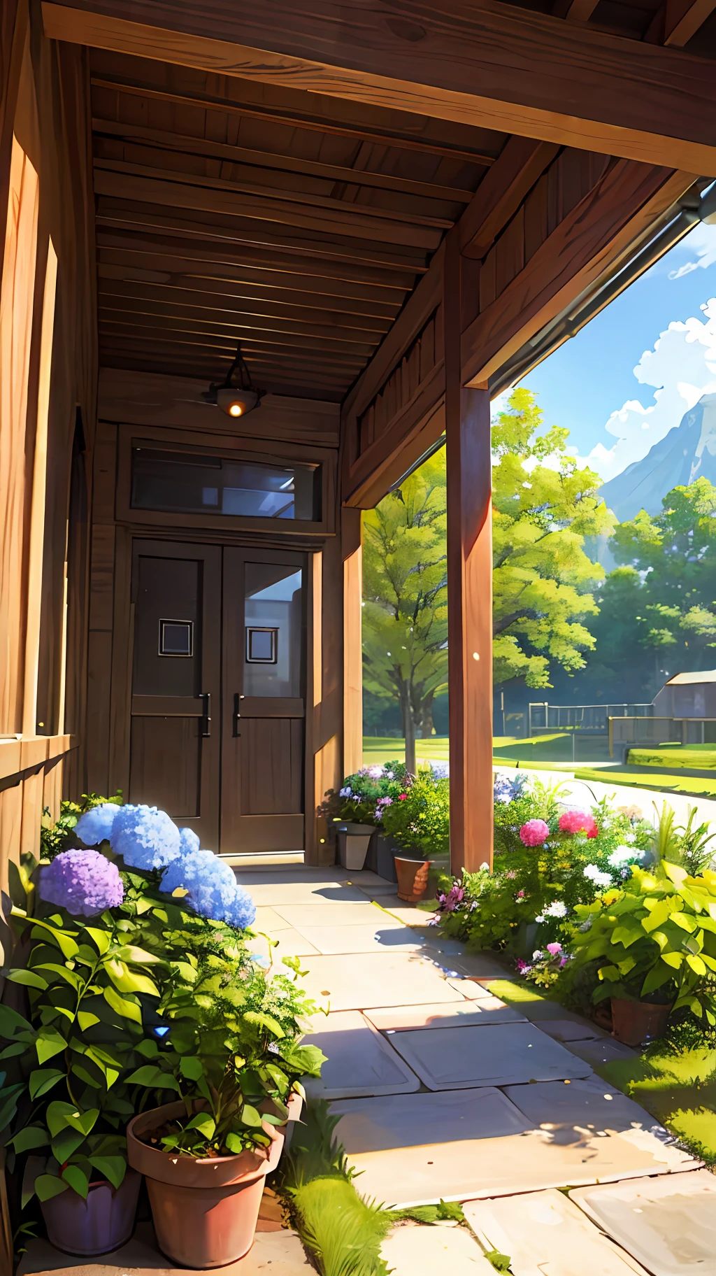 (ultra high res,photorealistic,best quality,photo-realistic),(8k,raw photo,best quality,masterplece),(photon mapping,radiosity,physically-based rendering,automatic white balance),real person,photograph,bridge, building, bush, city, cloud, day, door, fence, field,orest, garden, grass, house, hydrangea, mountain, nature, no_humans, outdoors, path, plant, potted_plant, purple_flower, road, scenery, sky, skyscraper, traditional_media, tree,