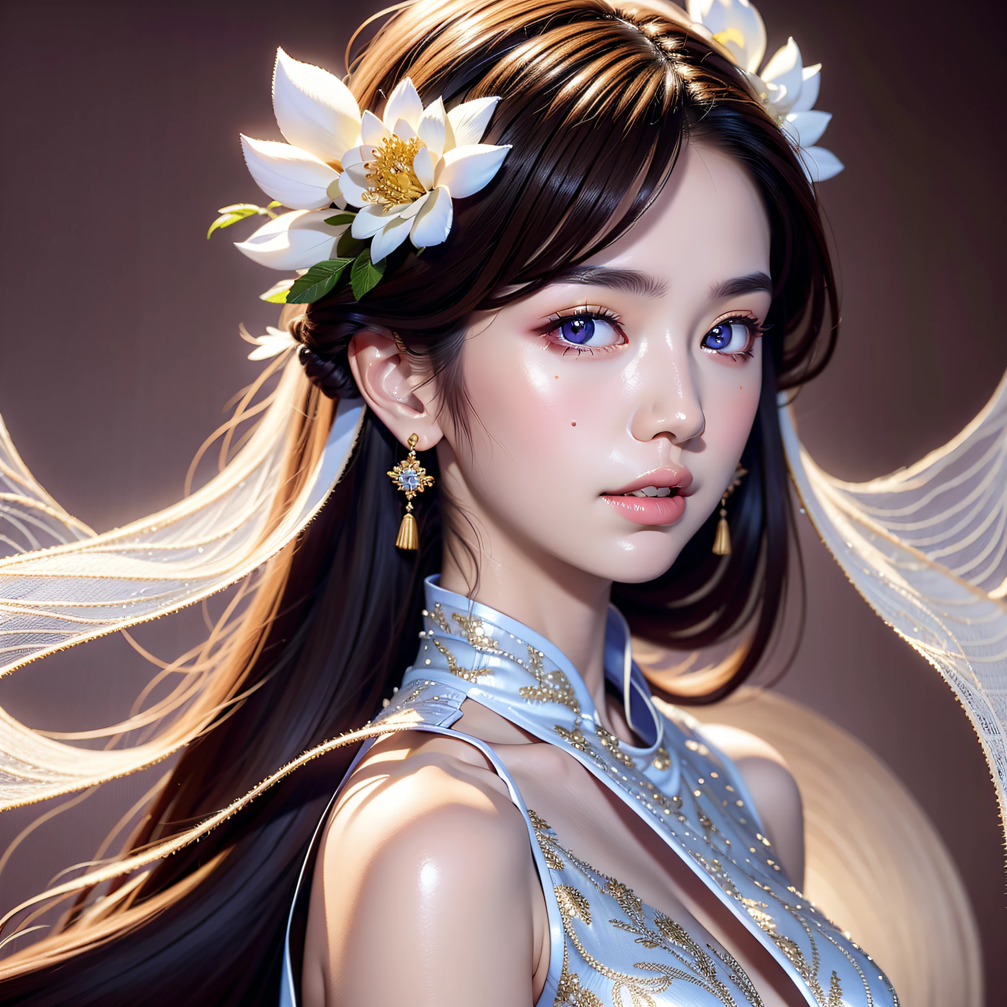 White long dress, a Chinese girl, 18 years old, full body shot, detailed eyes, dynamic pose, simple background, double eyelids, original photo, best quality, masterpiece, illustration, extremely delicate beauty, extremely detailed, 8k wallpaper, amazing, fine details, masterpiece, best quality, official art, extremely detailed CG Unity 8k wallpaper, , super detailed, high resolution, extremely detailed, beautiful detailed girl, extremely detailed eyes and face, beautiful detailed eyes, movie lighting,