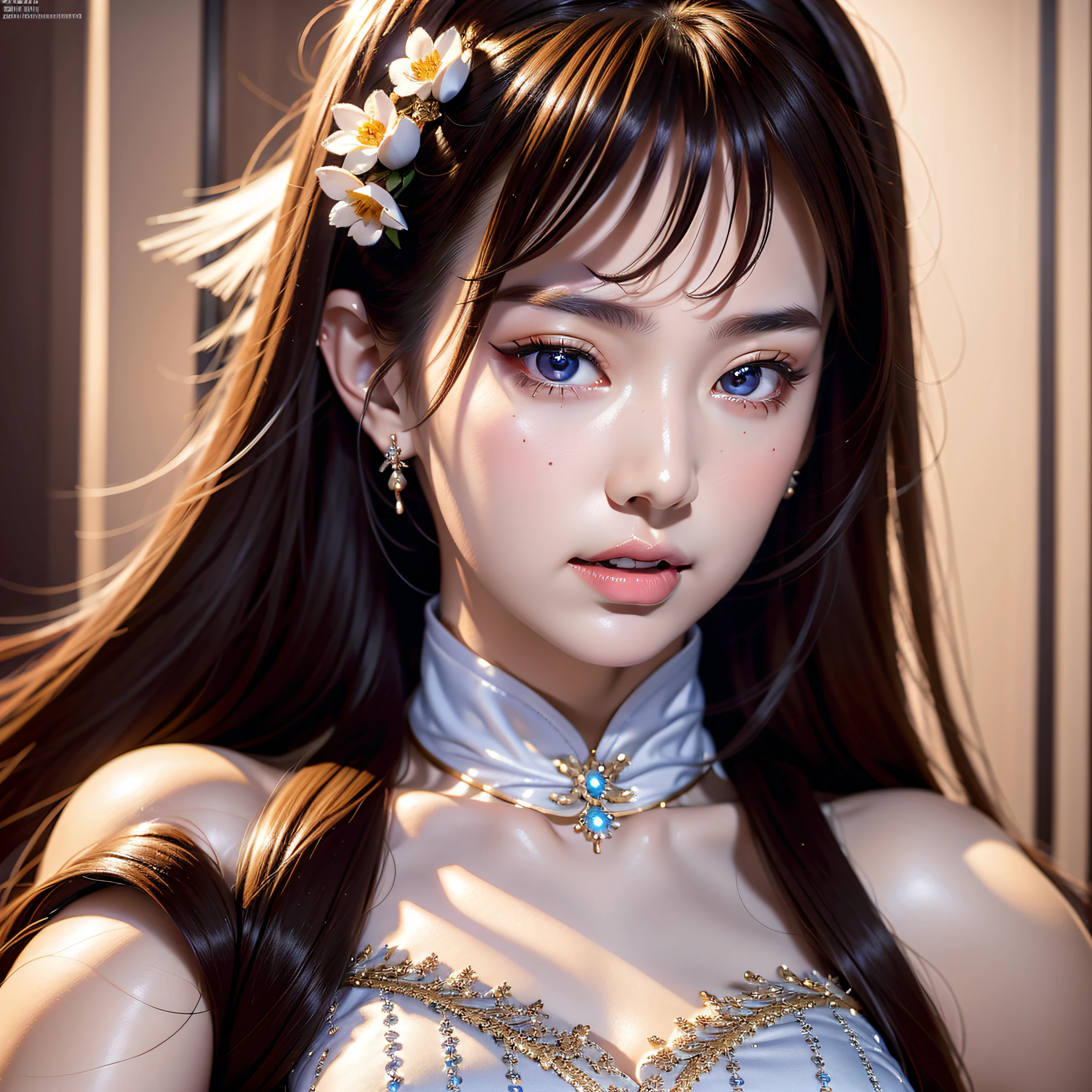 White long dress, a Chinese girl, 18 years old, full body shot, detailed eyes, dynamic pose, simple background, double eyelids, original photo, best quality, masterpiece, illustration, extremely delicate beauty, extremely detailed, 8k wallpaper, amazing, fine details, masterpiece, best quality, official art, extremely detailed CG Unity 8k wallpaper, , super detailed, high resolution, extremely detailed, beautiful detailed girl, extremely detailed eyes and face, beautiful detailed eyes, movie lighting,
