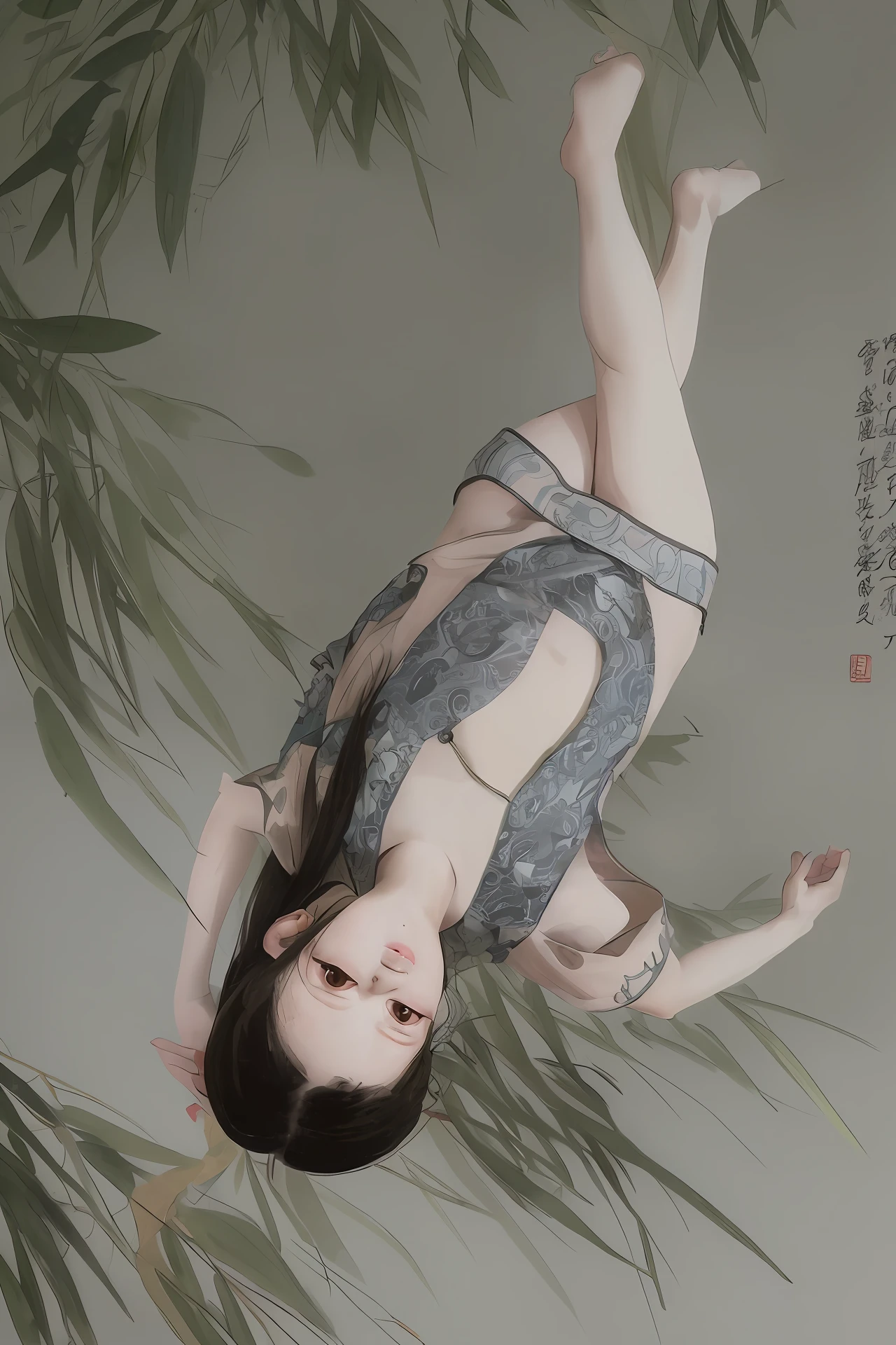 Lin Daiyu plucked the willow upside down