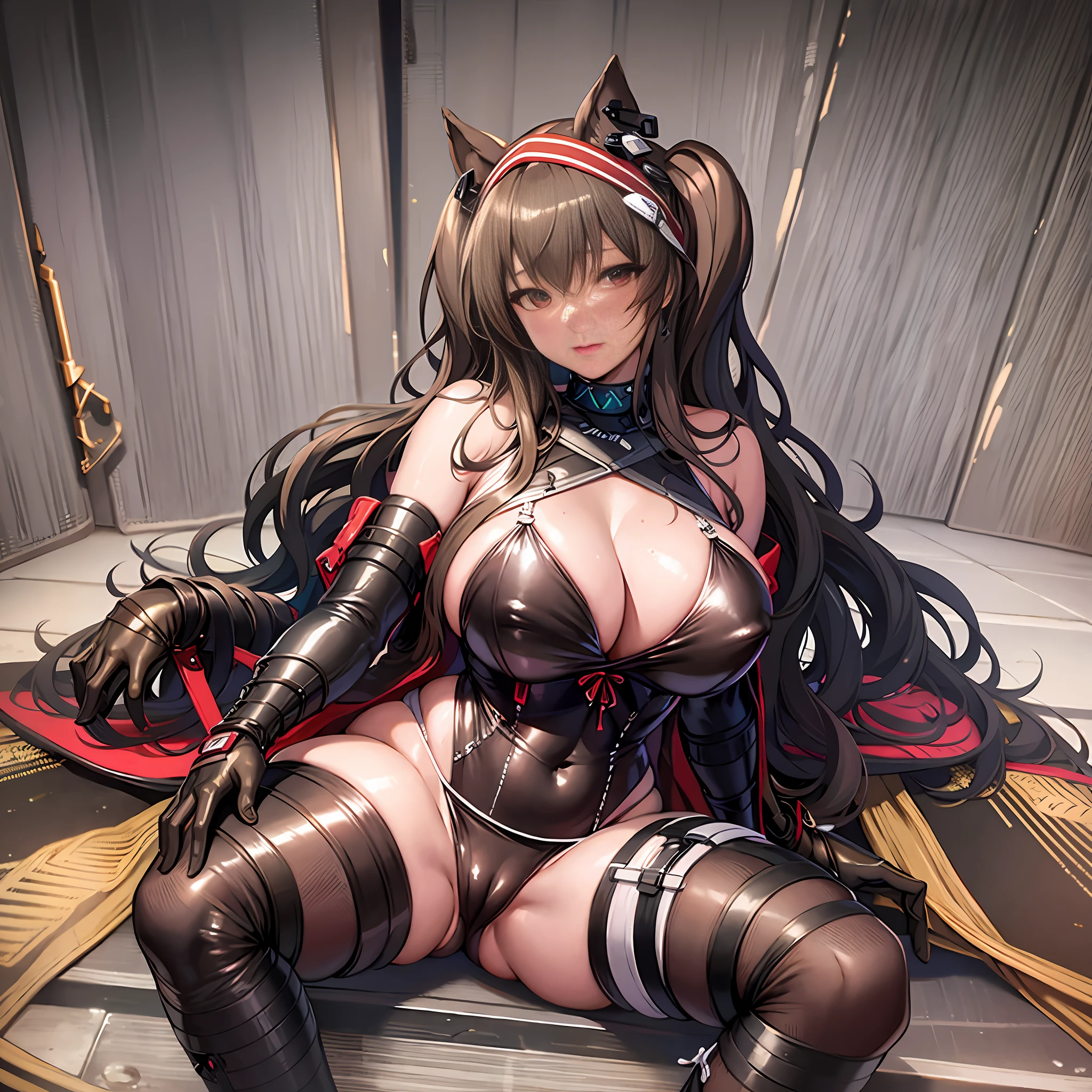 Sexy brown skin Azur Lane waifu, mega large breasts, curvy and super thick, six pack abs, strapped down in a torture chair, torture machine, chains, trapped, in a basement, held hostage, torture, electric chair, sad and crying, scared, peeing on herself, kidnapped, tight black micro bikini exposing her breasts, camel toe, diamond jewelry, Harajuku girl makeup, sexy breast indentation, aroused, sfw, one girl, solo, perfect body, perfect face, perfect hands, perfect fingers, perfect lips, perfect eyes, perfect background, perfect vibe, professional quality, 8k, perfect photography, highest resolution, 8k, ray tracing, perfect volumetric lighting, hight quality octane render, high quality vector, ultra detailed, SAW movie scene, torture room, clear skin, minimalist background, perfect skin, no abberations