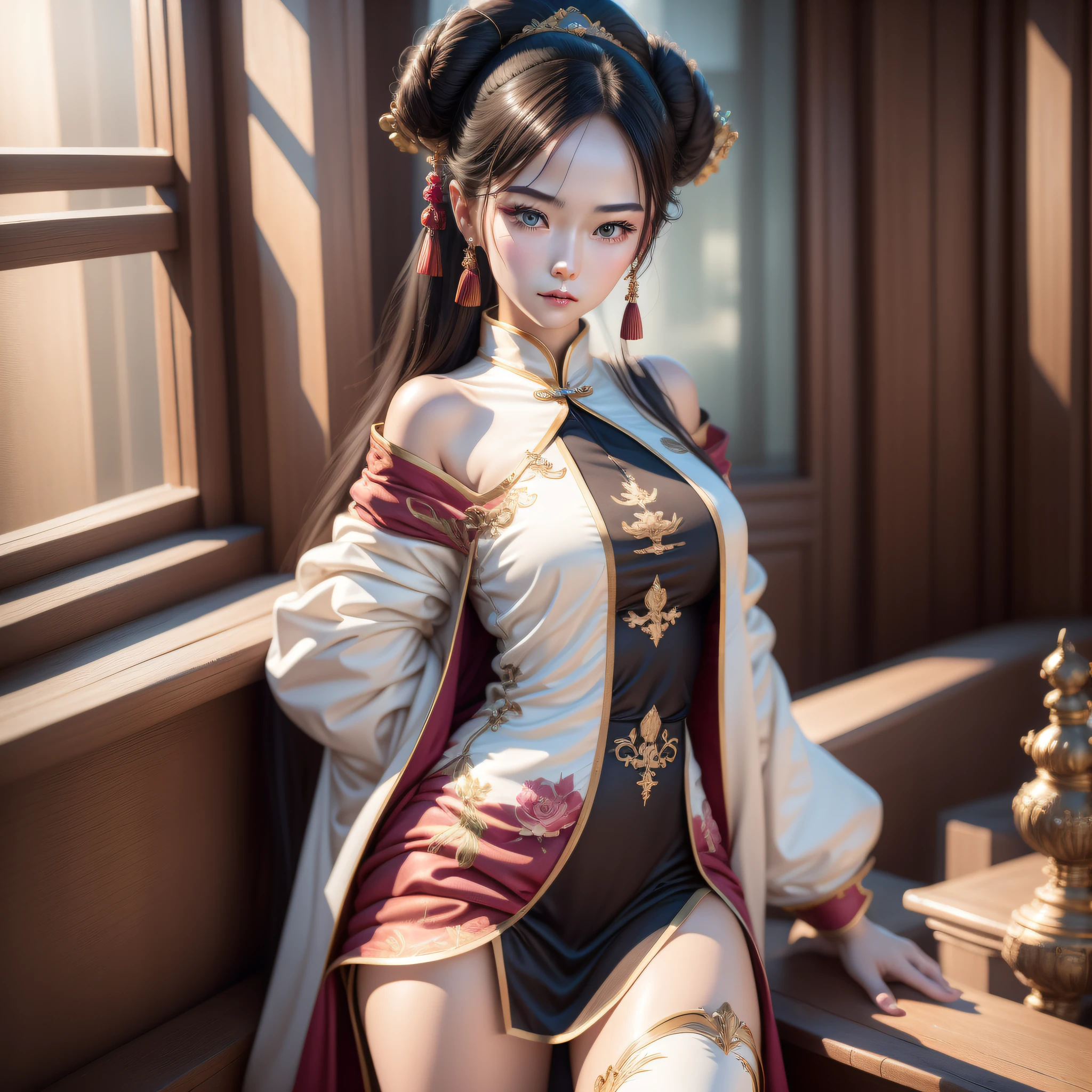 A Chinese girl, 18 years old, ((realistic: 1.4)), white collar, tight suit, short skirt, professional wear, full body shot, real skin, detailed eyes, detailed facial features, (fashion hairstyle: 1.1) dynamic pose, simple background, double eyelids, (original photo: 1.2), best quality, masterpiece, illustration, extremely delicate beauty, extremely detailed, 8k wallpaper, amazing, fine details, masterpiece, best quality, official art, extremely detailed CG Unity 8k wallpaper, Super detailed, high resolution, extremely detailed, beautiful detailed girl, extremely detailed eyes and face, beautiful detailed eyes, movie lighting,