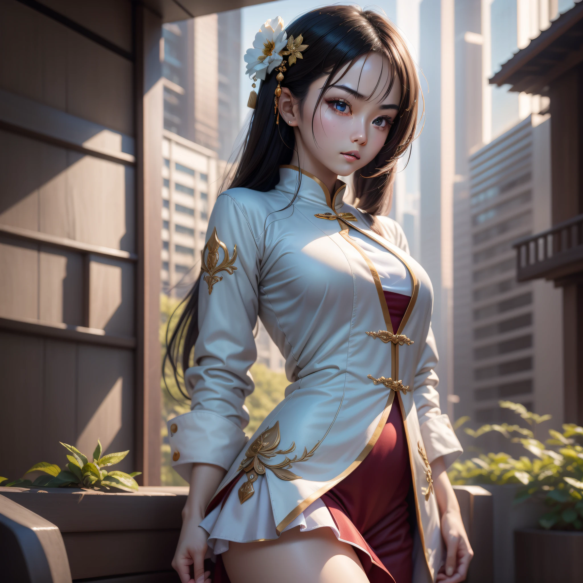 A Chinese girl, 18 years old, ((Realistic: 1.4)), white collar, tight suit, short skirt, professional wear, full body shot, detailed eyes, detailed facial features, (fashion hairstyle: 1.1) dynamic pose, simple background, double eyelids, (original photo: 1.2), best quality, masterpiece, illustration, extremely delicate beauty, extremely detailed, 8k wallpaper, amazing, fine details, masterpiece, best quality, official art, extremely detailed CG Unity 8k wallpaper, , super detailed, High resolution, extremely detailed, beautiful detailed girl, extremely detailed eyes and face, beautiful detailed eyes, movie lighting,