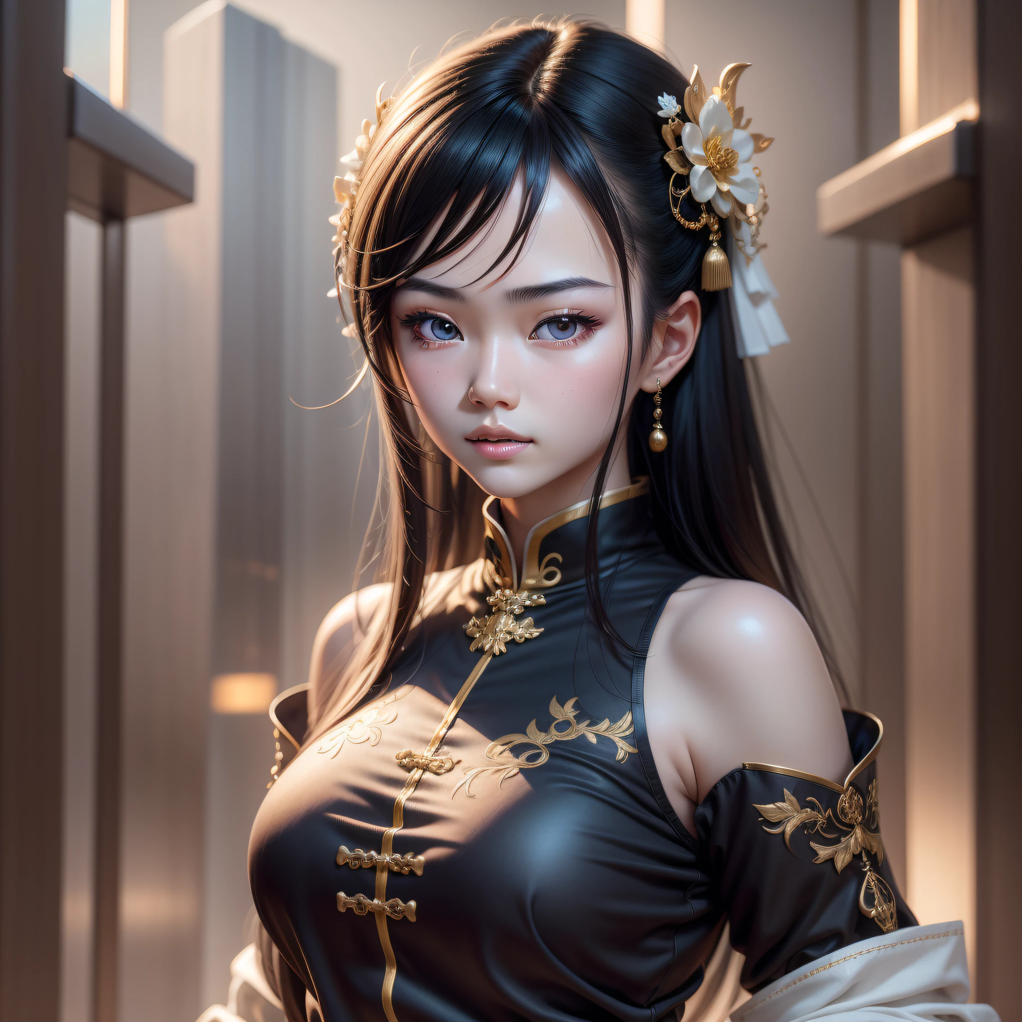 A Chinese girl, 18 years old, ((Realistic: 1.4)), white collar, tight suit, short skirt, professional wear, full body shot, detailed eyes, detailed facial features, (fashion hairstyle: 1.1) dynamic pose, simple background, double eyelids, (original photo: 1.2), best quality, masterpiece, illustration, extremely delicate beauty, extremely detailed, 8k wallpaper, amazing, fine details, masterpiece, best quality, official art, extremely detailed CG Unity 8k wallpaper, , super detailed, High resolution, extremely detailed, beautiful detailed girl, extremely detailed eyes and face, beautiful detailed eyes, movie lighting,