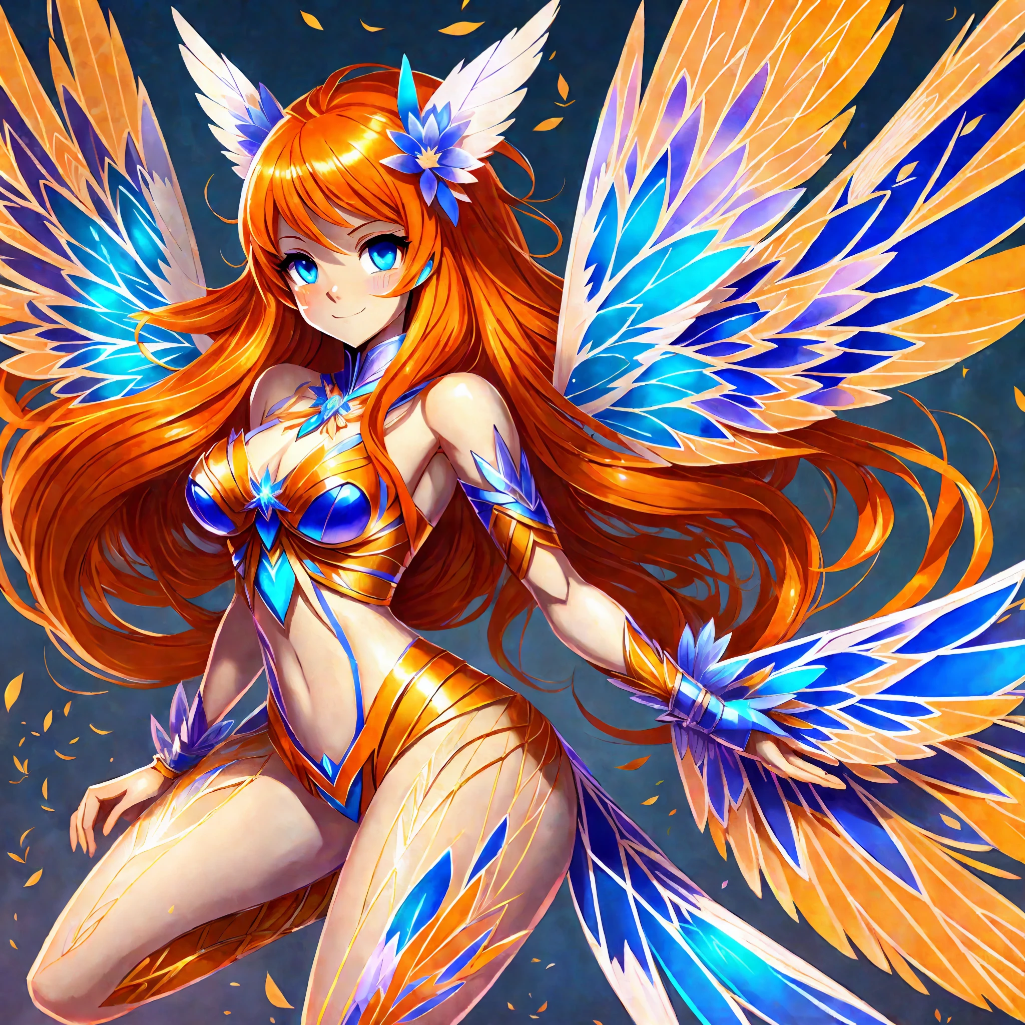 Transformed WinX drawing bloom, fairy wings, magic, all winx, fly, bilievix, orange hair, blue eyes --auto --s2