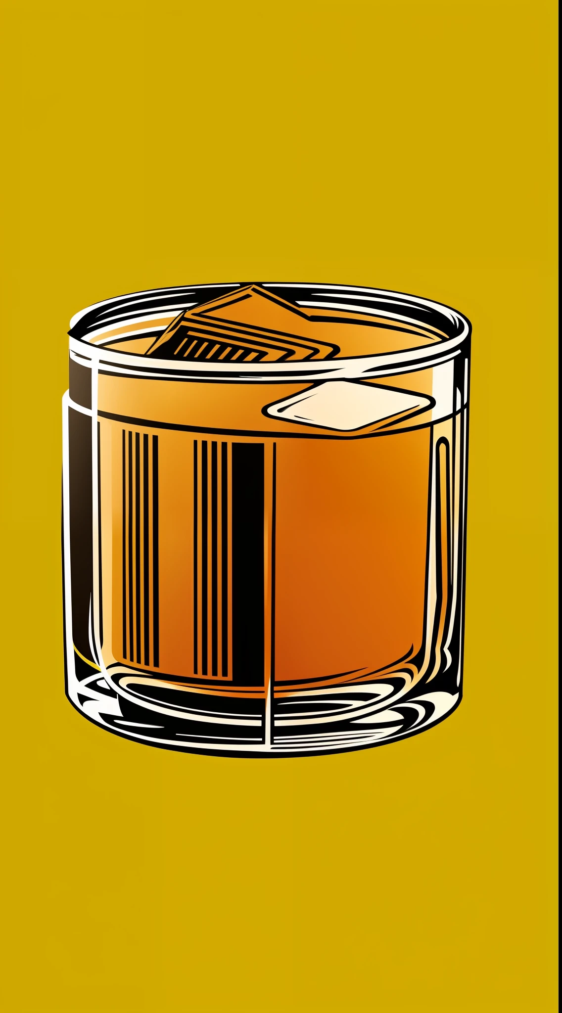 rétro illustration of whiskey soda in the glass