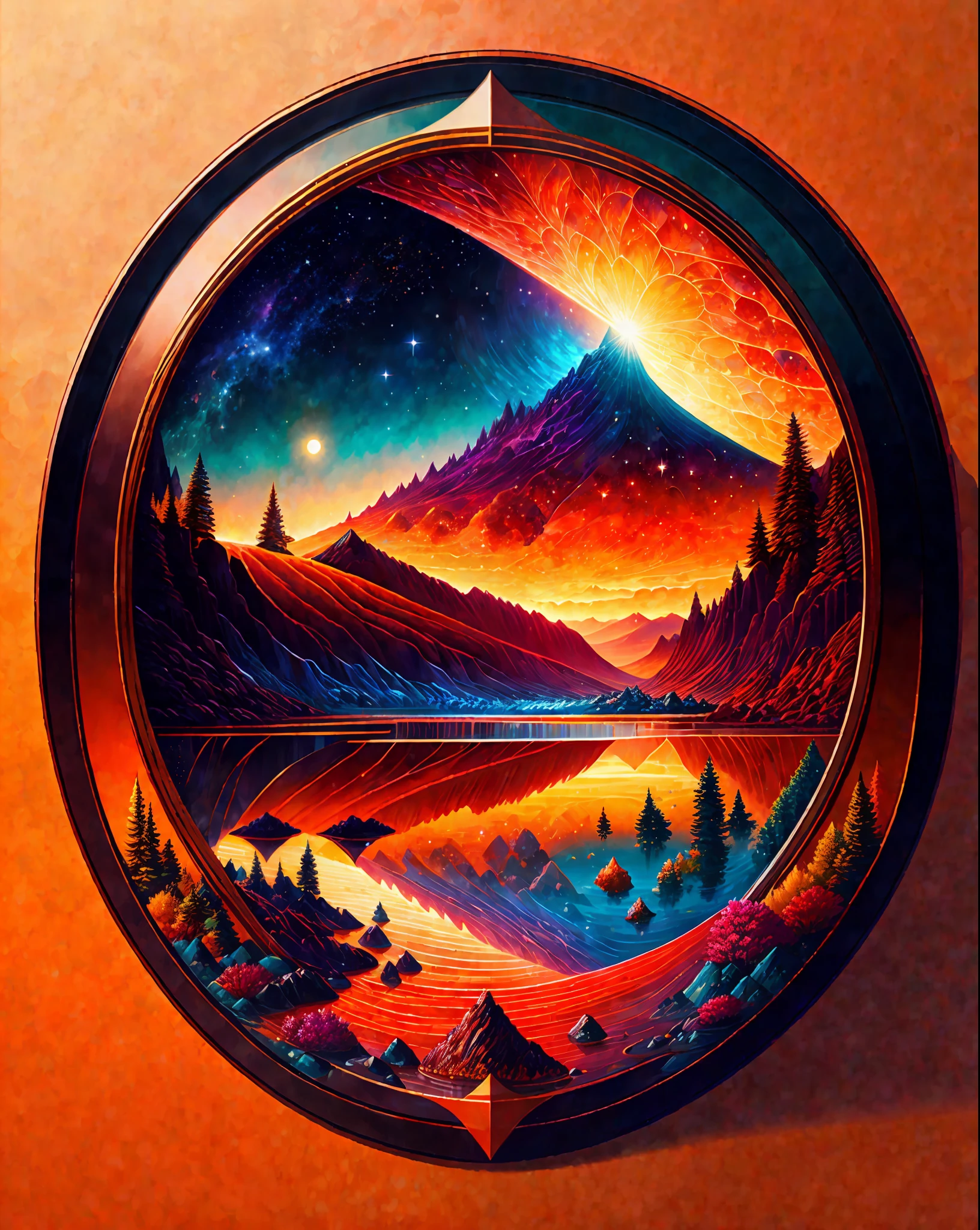 A beautiful earth filled with water and lava, intricate, masterpiece, expert, insanely detailed, 4k, composition, framing, centered, symmetry, painted, intricate, volumetric lighting, beautiful, rich deep colors masterpiece, sharp focus, ultra detailed, in the style of dan mumford and marc simonetti, astrophotography