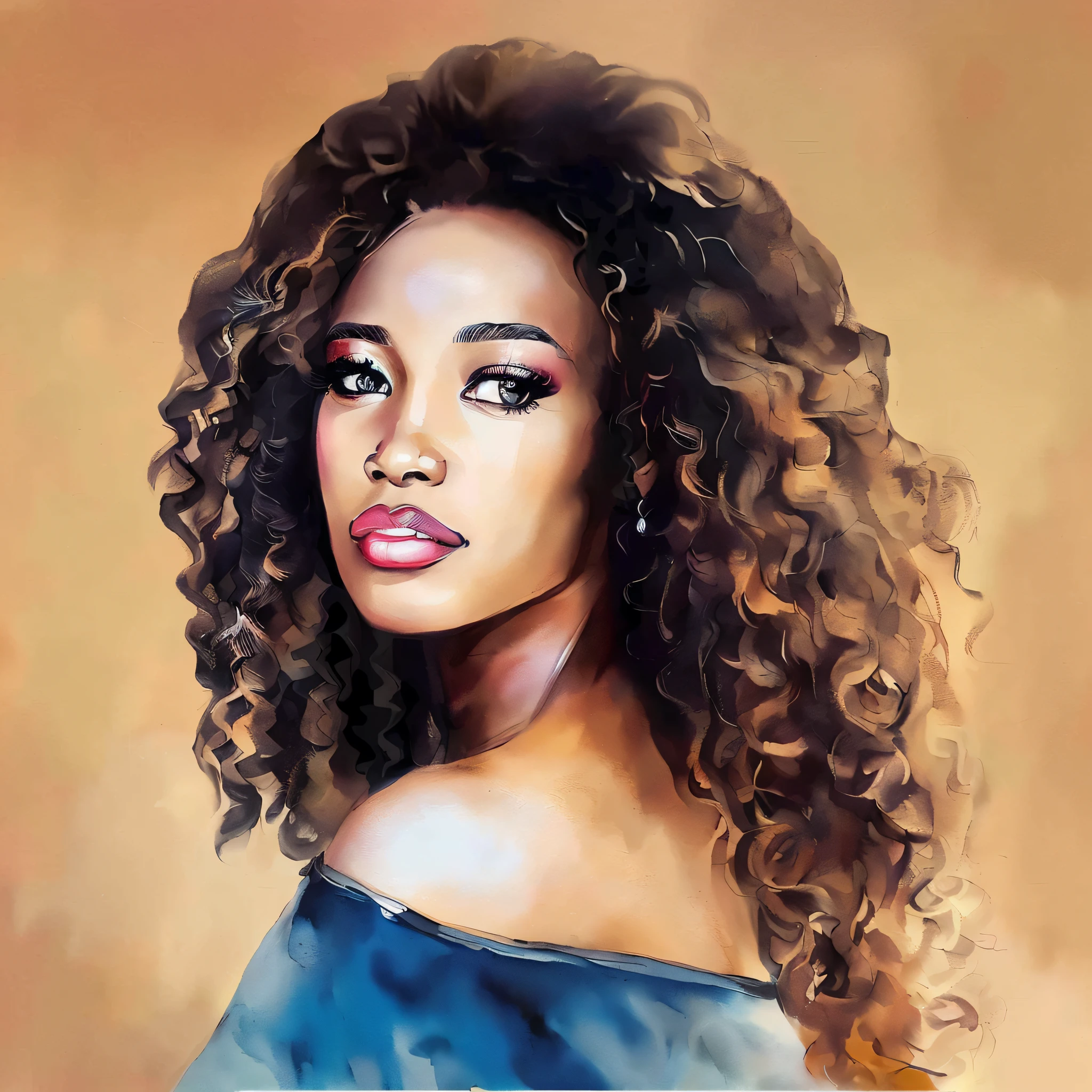 painting of a woman with dreadlocks and a necklace, black african princess, rossdraws | afrofuturism, black woman, black art, trending on artstration, young black woman, gorgeous woman, epic portrait illustration, high quality portrait, black girl, african queen, rossdraws portrait, stunning art style, african princess, black young woman, african woman, beautiful digital artwork