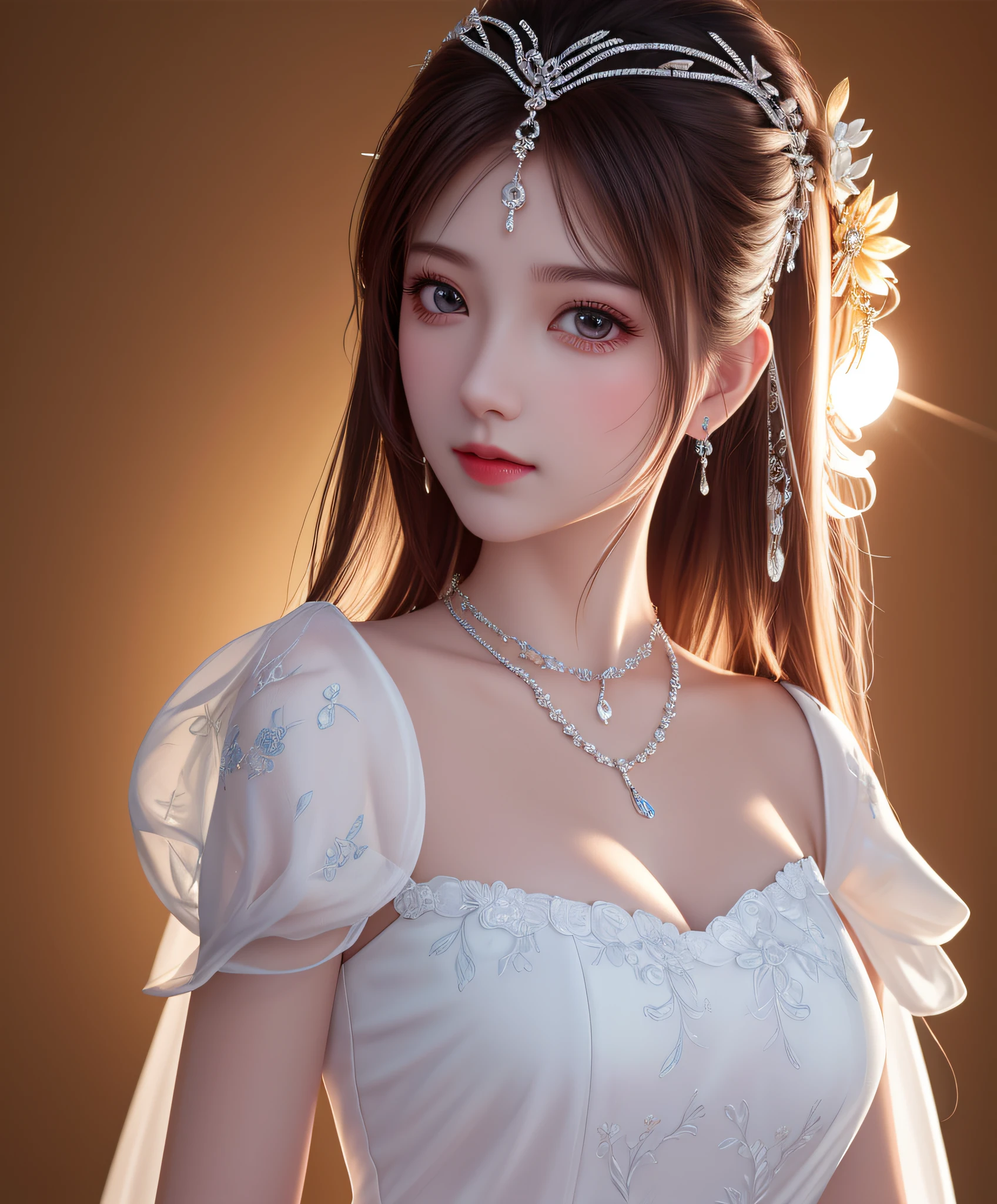 Breast Exposure, Best Quality, Masterpiece, High Resolution, 1Girl, Porcelain Dress, Hair Accessories, Necklaces, Jewelry, Beautiful Face, Physical, Tyndall Effect, Realistic, Shadow Studio, Edge Lighting, Two-Color Lighting, (High Detail Skin: 1.2), 8K UHD, DSLR, Soft Light, High Quality, Volumetric Light, Voy Shot, Photo, High Resolution, 4K, 8K, Background Blur,