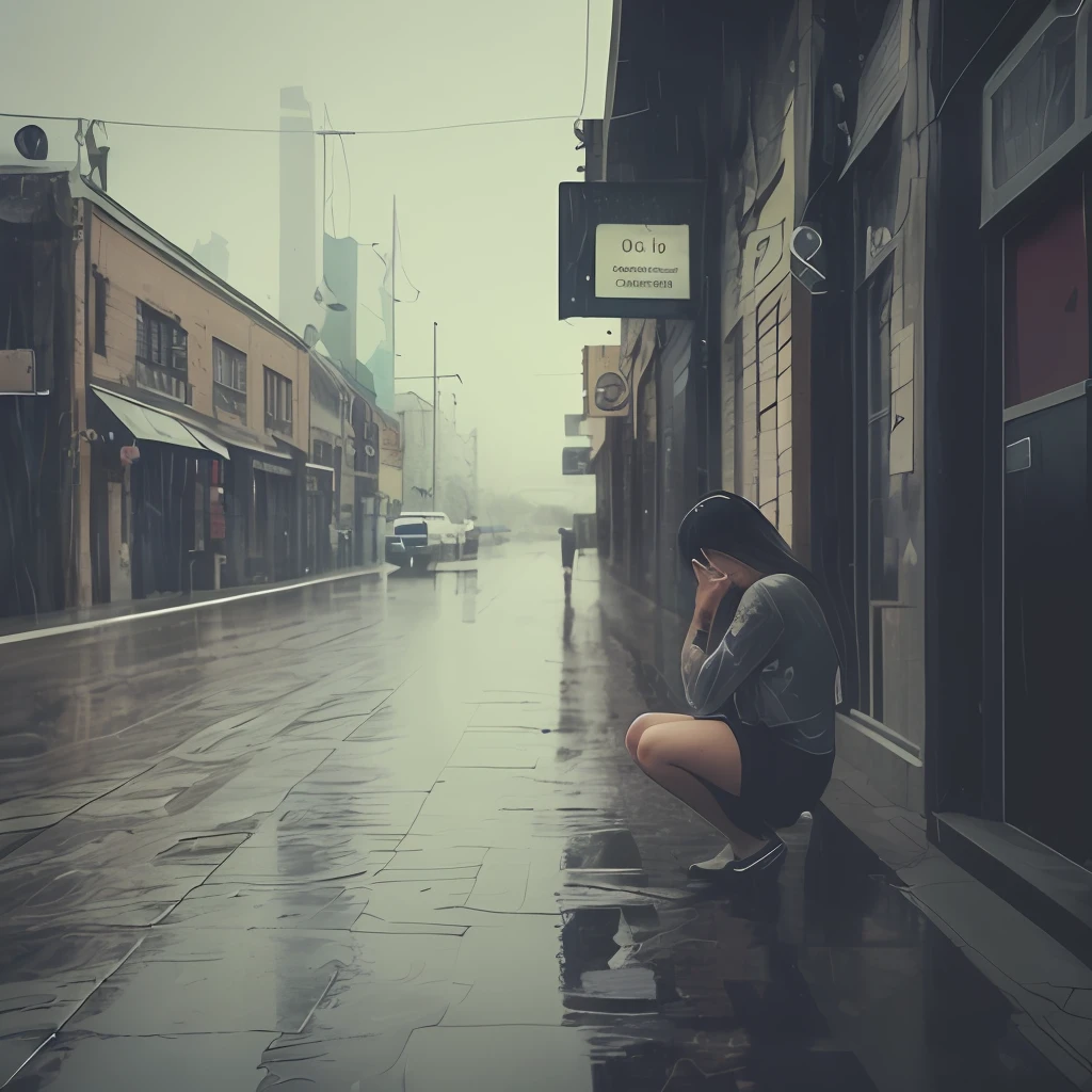 Rain crawling crying