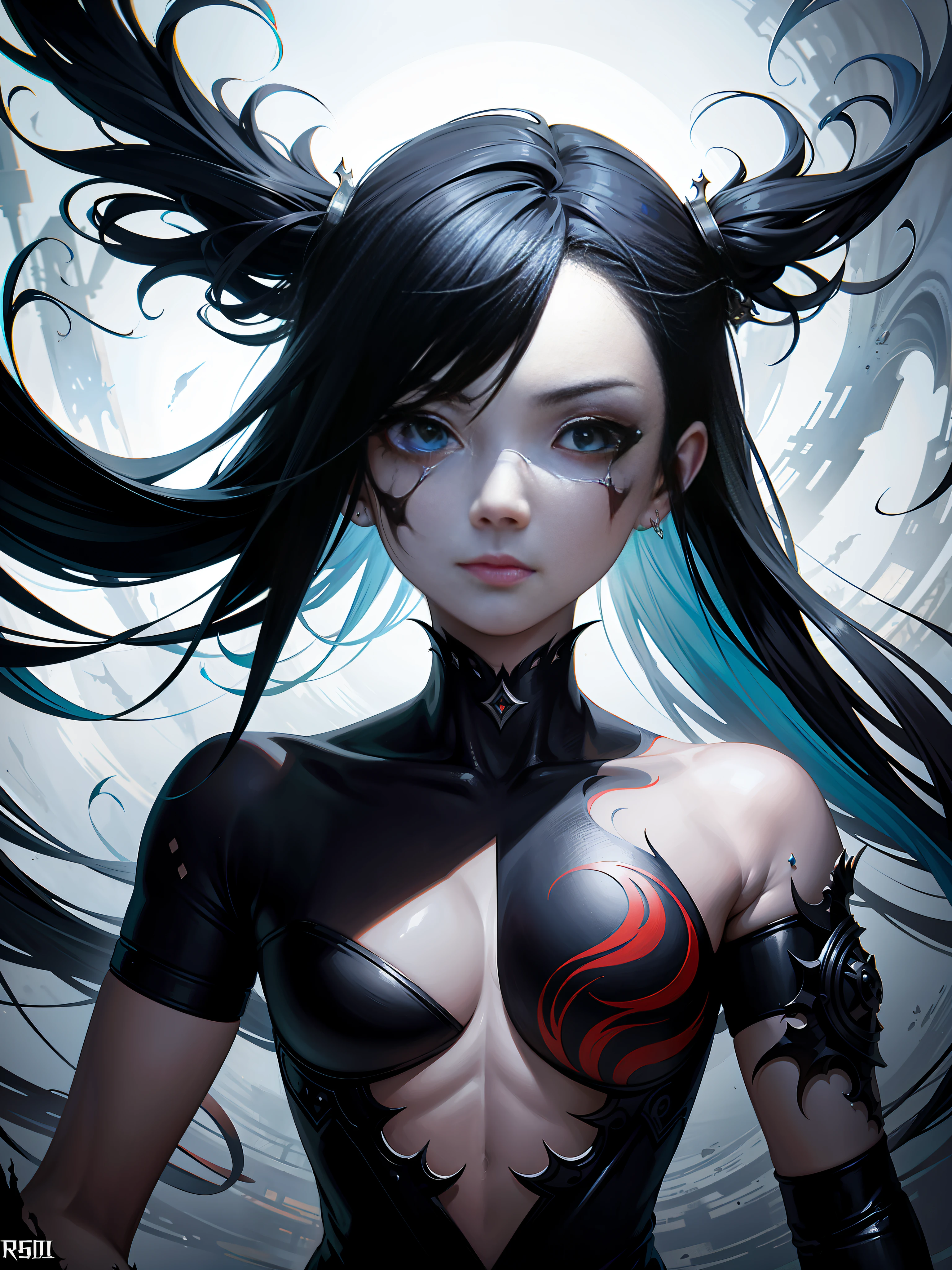 amazing acrobatic artist painting by risuii, in the style of otherworldly grotesquery, digital fantasy landscapes, caricature faces, decaying landscapes, precisionist art, jagged edges, realistic hyper-detail --ar 51:91 --uplight --q 2 --s 750 --v 5.2