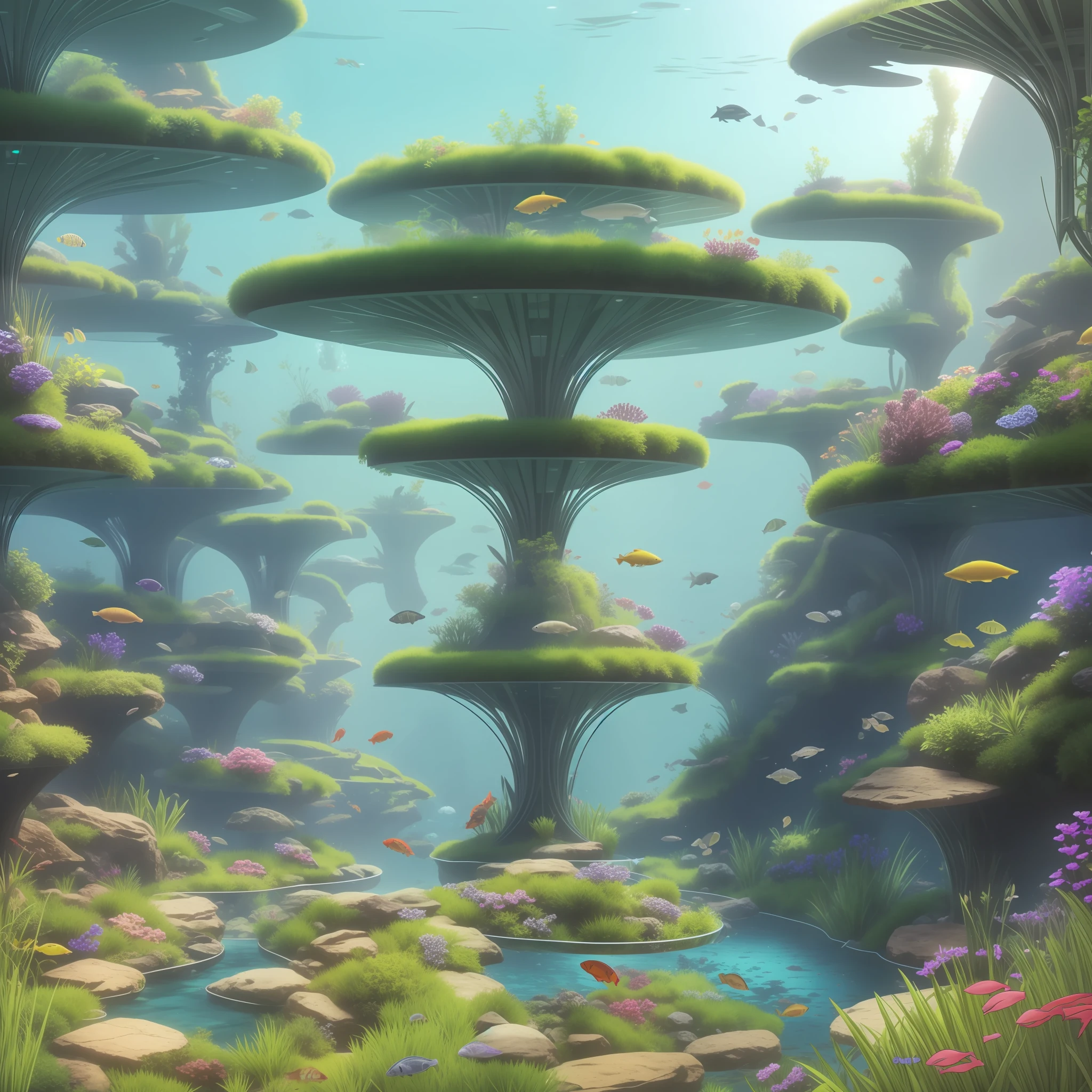 Solarpunk Aquarium Meadow --auto --s2